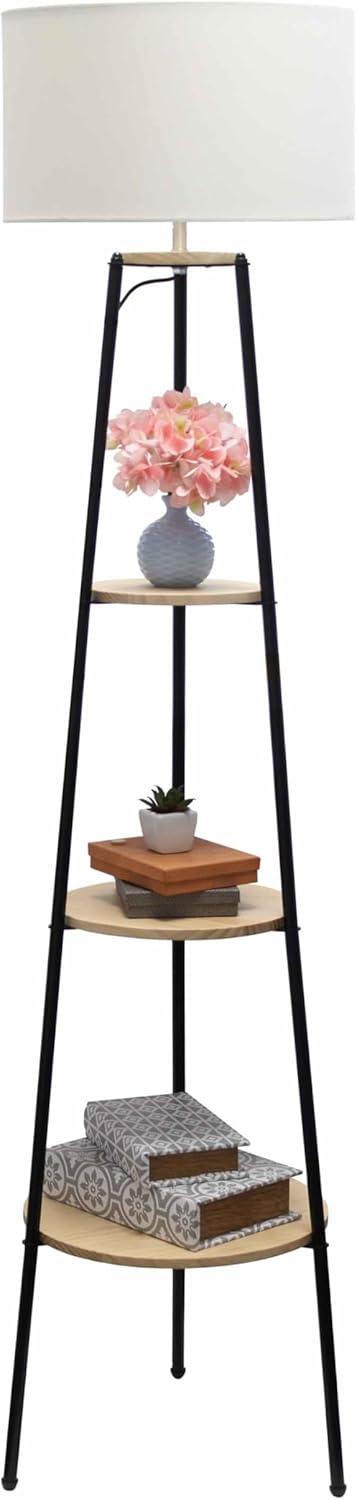 62.5" Tall Modern Tripod 3-Tier Shelf Standing Floor Lamp - Simple Designs