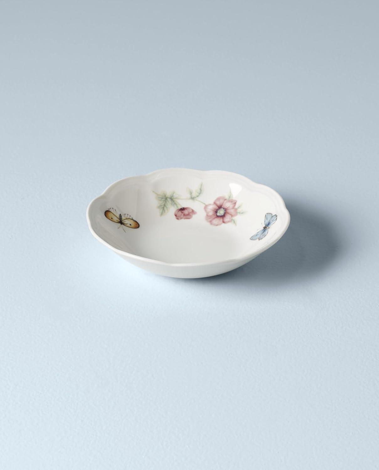 Butterfly Meadow Porcelain Floral Fruit Bowl, 11 oz