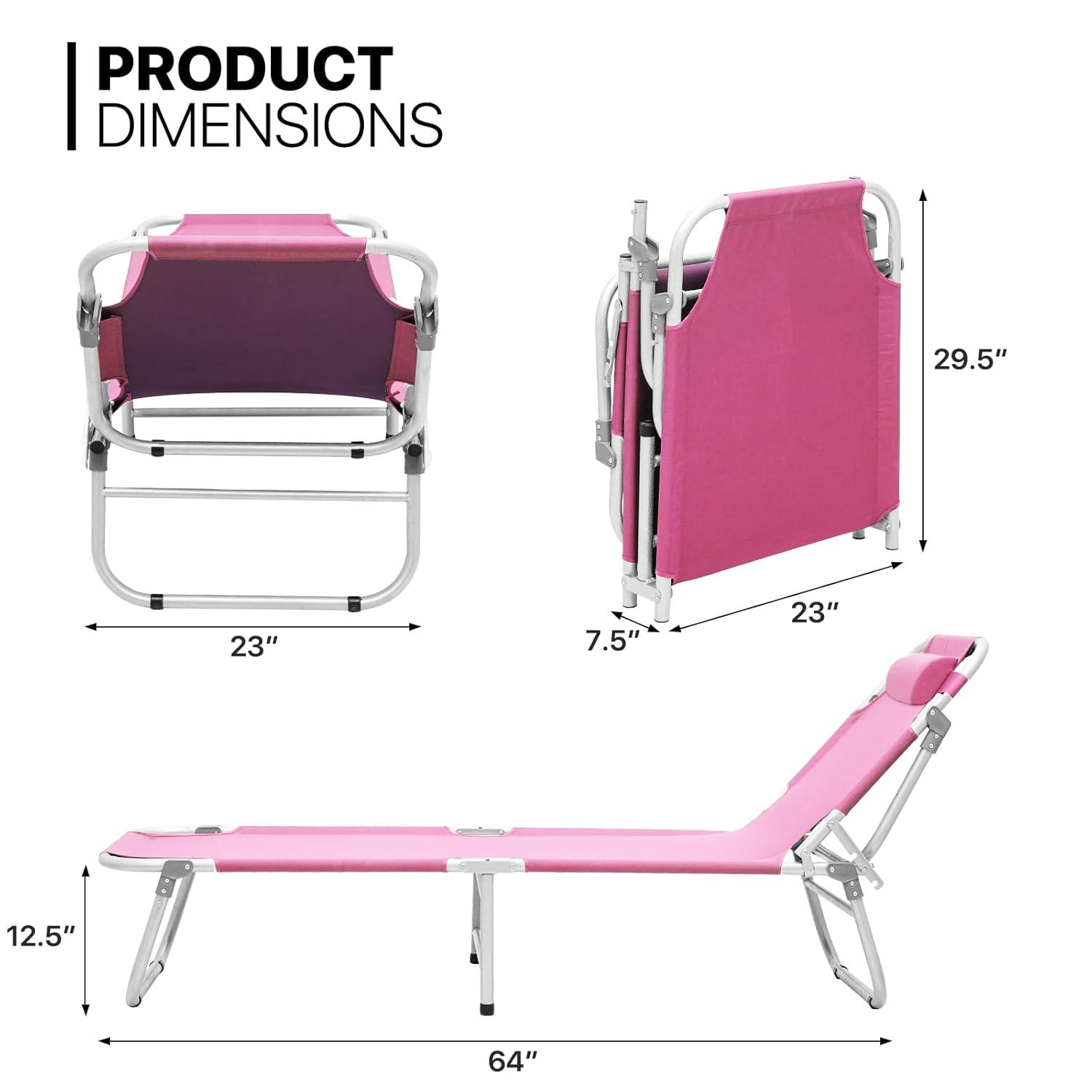 Folding Travel Cot Portable Camping Bed with Pillow & Carry Bag for Beach Indoor & Outdoor Travel