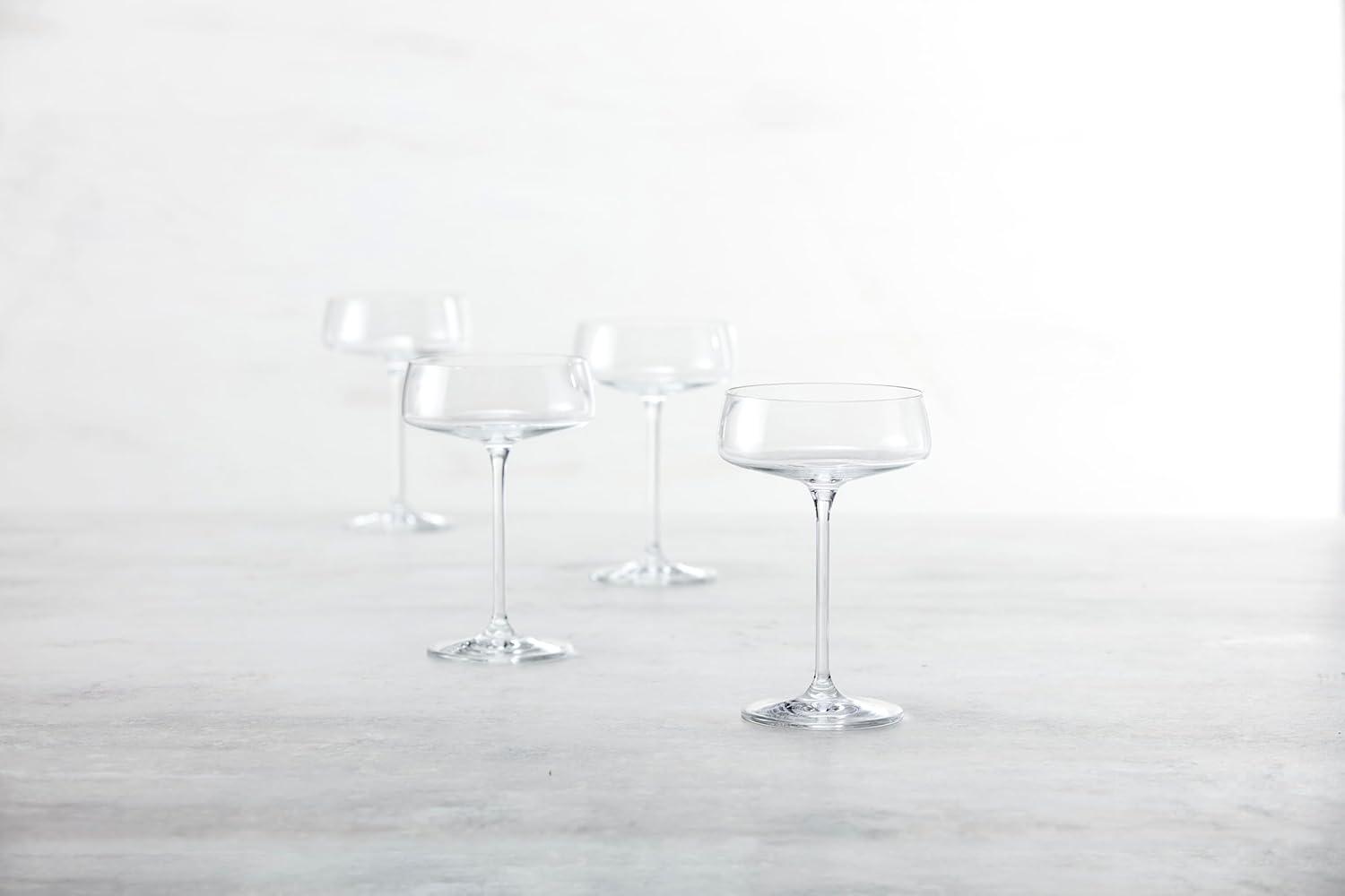 Elegant Clear Tritan Crystal Coupe Cocktail Glass Set