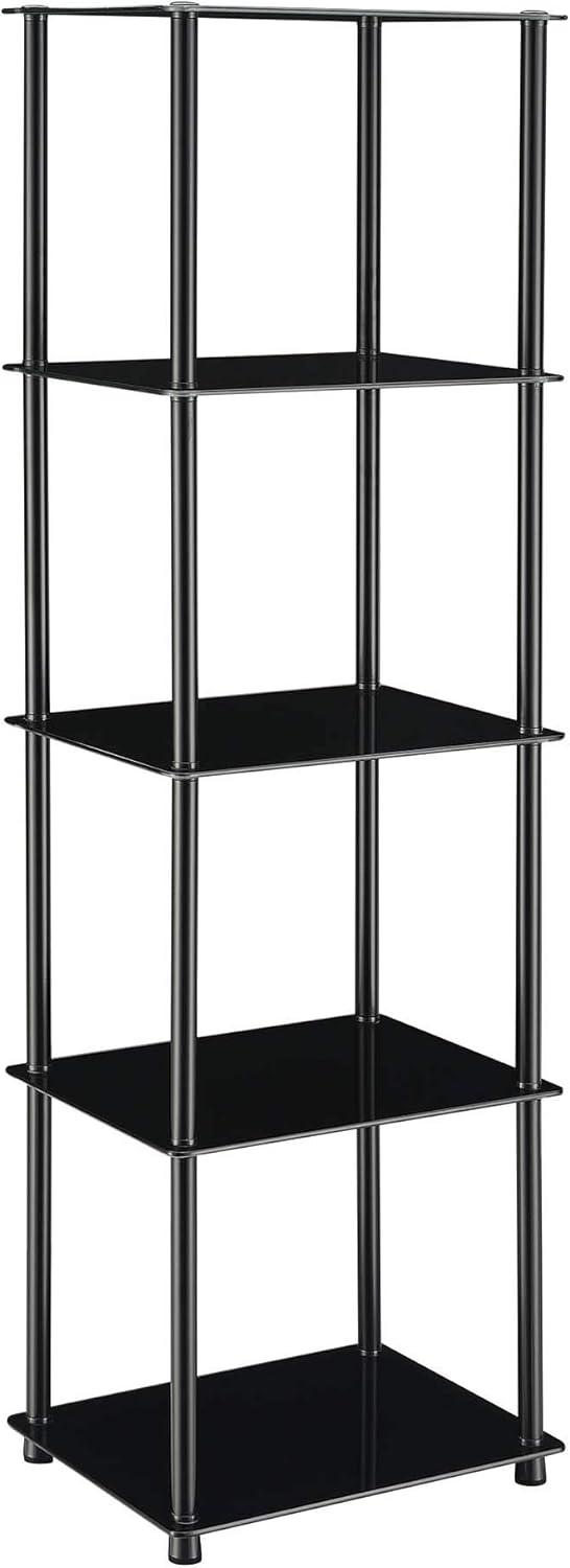 Convenience Concepts Designs2Go Classic Glass 5 Tier Tower, Black Glass