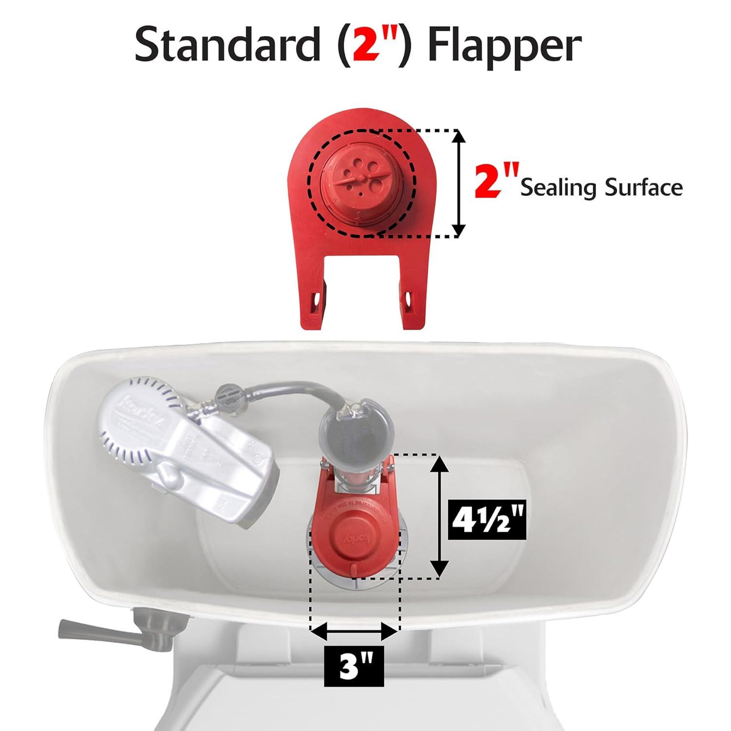2" Universal Toilet Flush Valve Repair Kit with Adjustable Toilet Flapper