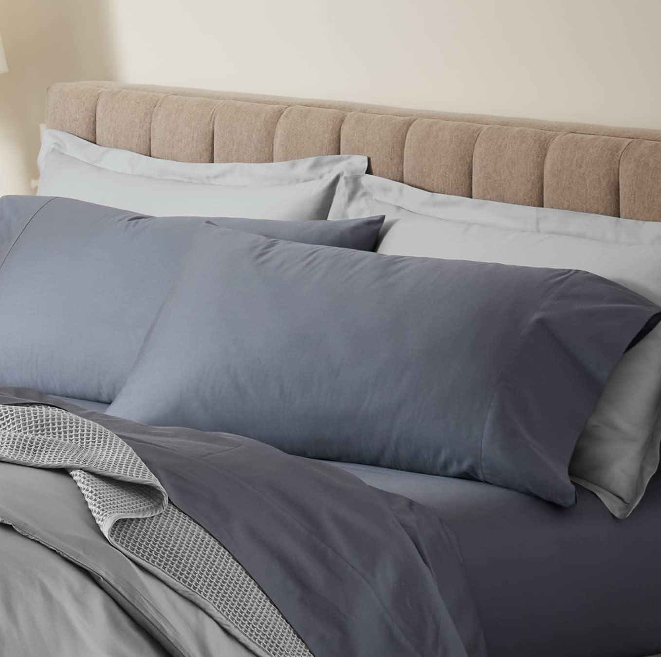 Standard Blue Organic Cotton Pillowcase Set