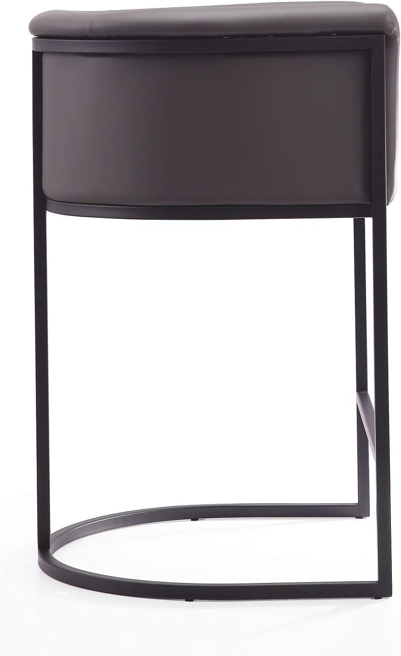 Set of 2 Cosmopolitan Upholstered Metal Counter Height Barstools - Manhattan Comfort