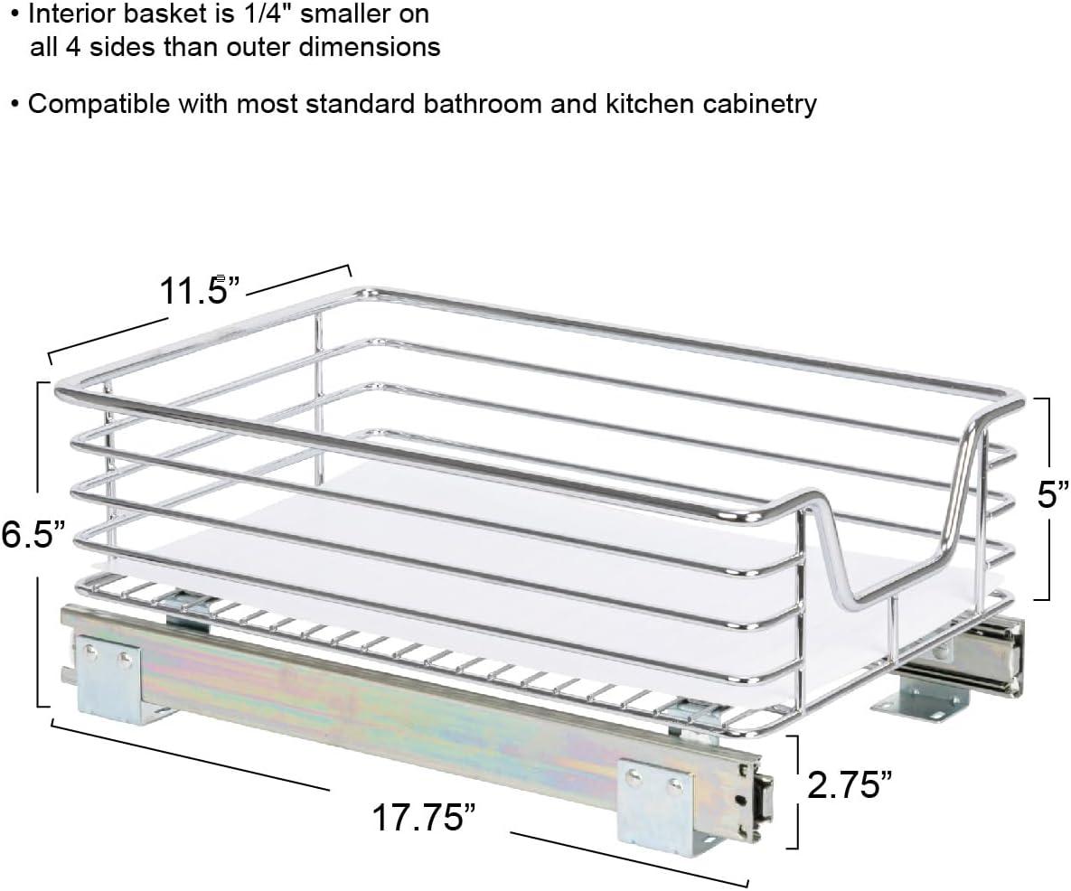 Chrome-Plated Steel Single-Tier Pull-Out Storage Organizer