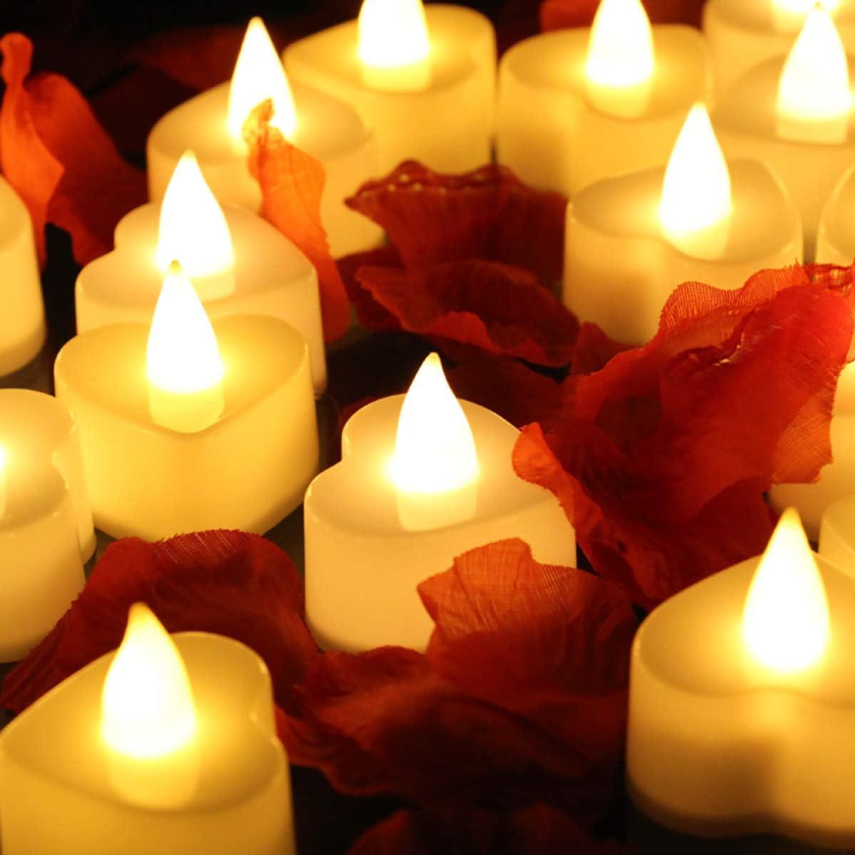 Beautynvta Clearance 24 Pack Flameless LED Candles, Battery Operated LED Tea Lights, Fake Tealights Candles, Electric Candles for Table Holiday Decor, Yellow Light, White