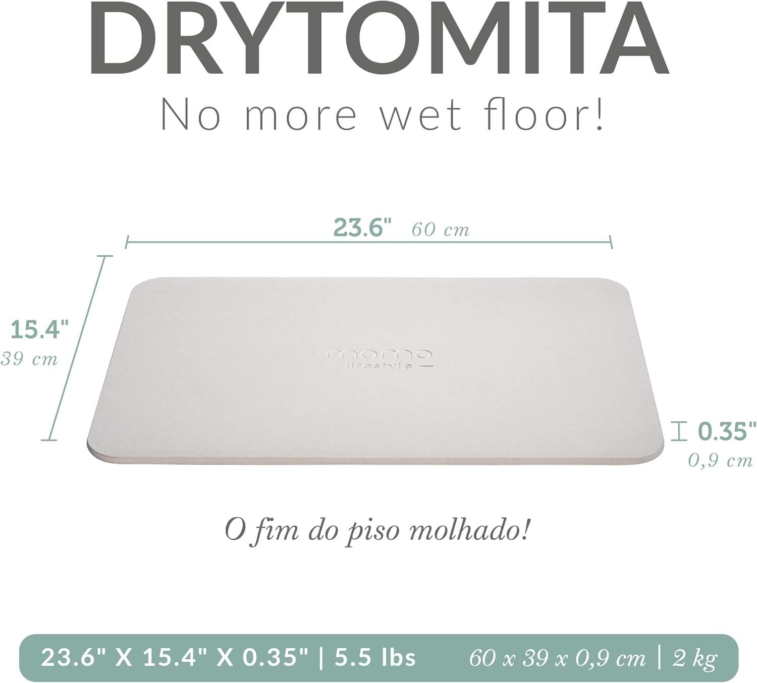 Momo Lifestyle Stone Bath Mat Drytomita 24" X 15" Linen Gray, Diatomaceous Earth, Non-Slip Super Absorbent Quick Drying Shower Mat Bathroom Accessory for Home Spa