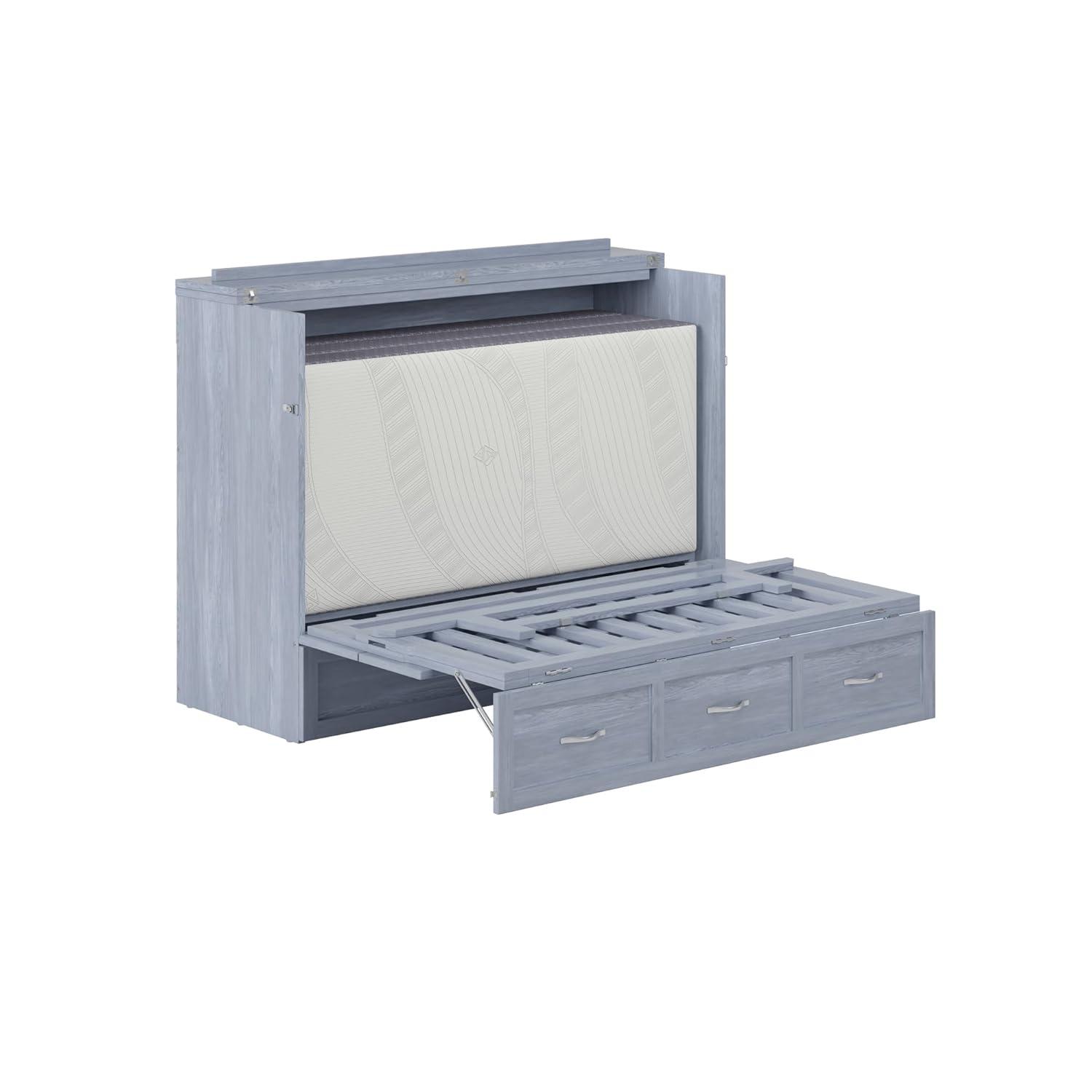 Full Northfield Murphy Bed Chest in Driftwood Grey