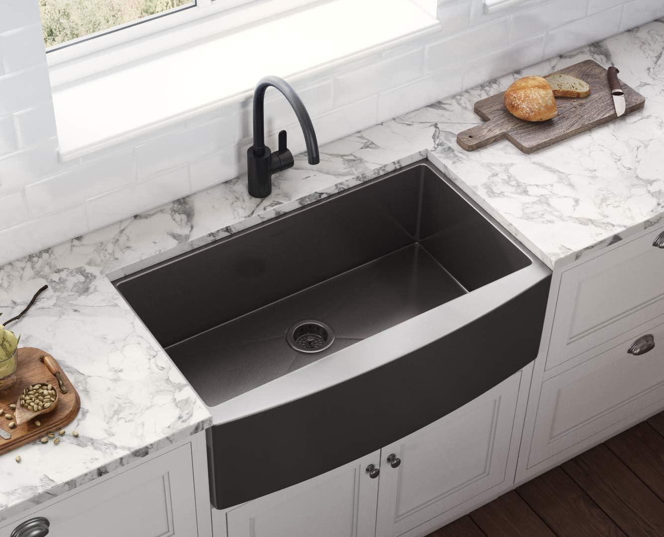 Ruvati 33-inch Apron-Front Farmhouse Kitchen Sink -Stainless Steel