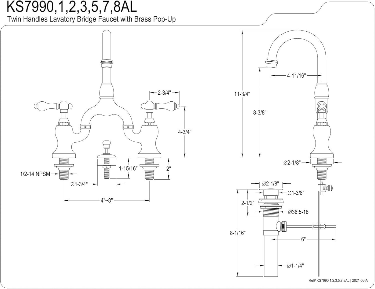 English Country Elegance Polished Brass Bathroom Faucet