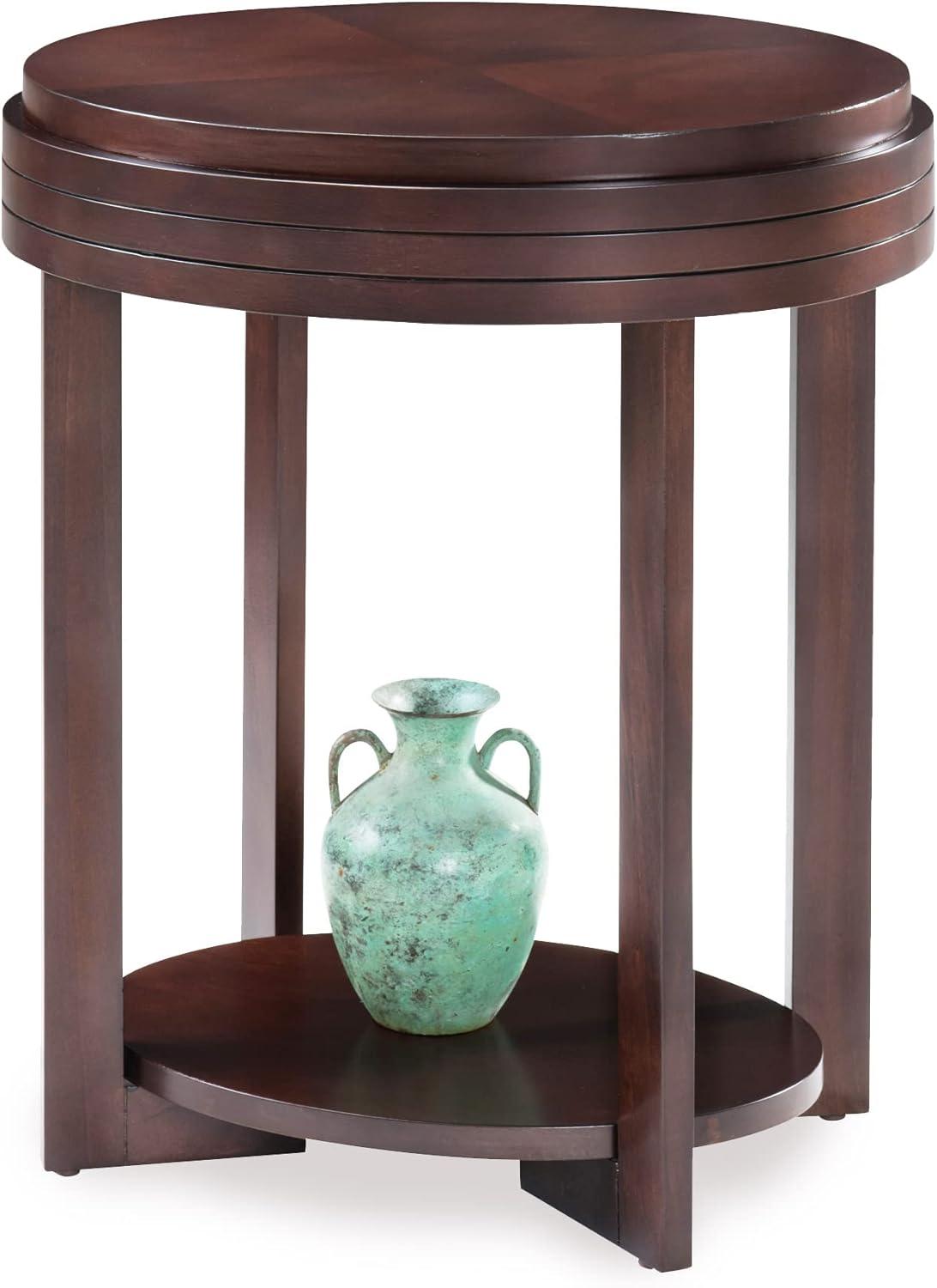 Leick Favorite Finds Oval Wood End Table in Chocolate Cherry