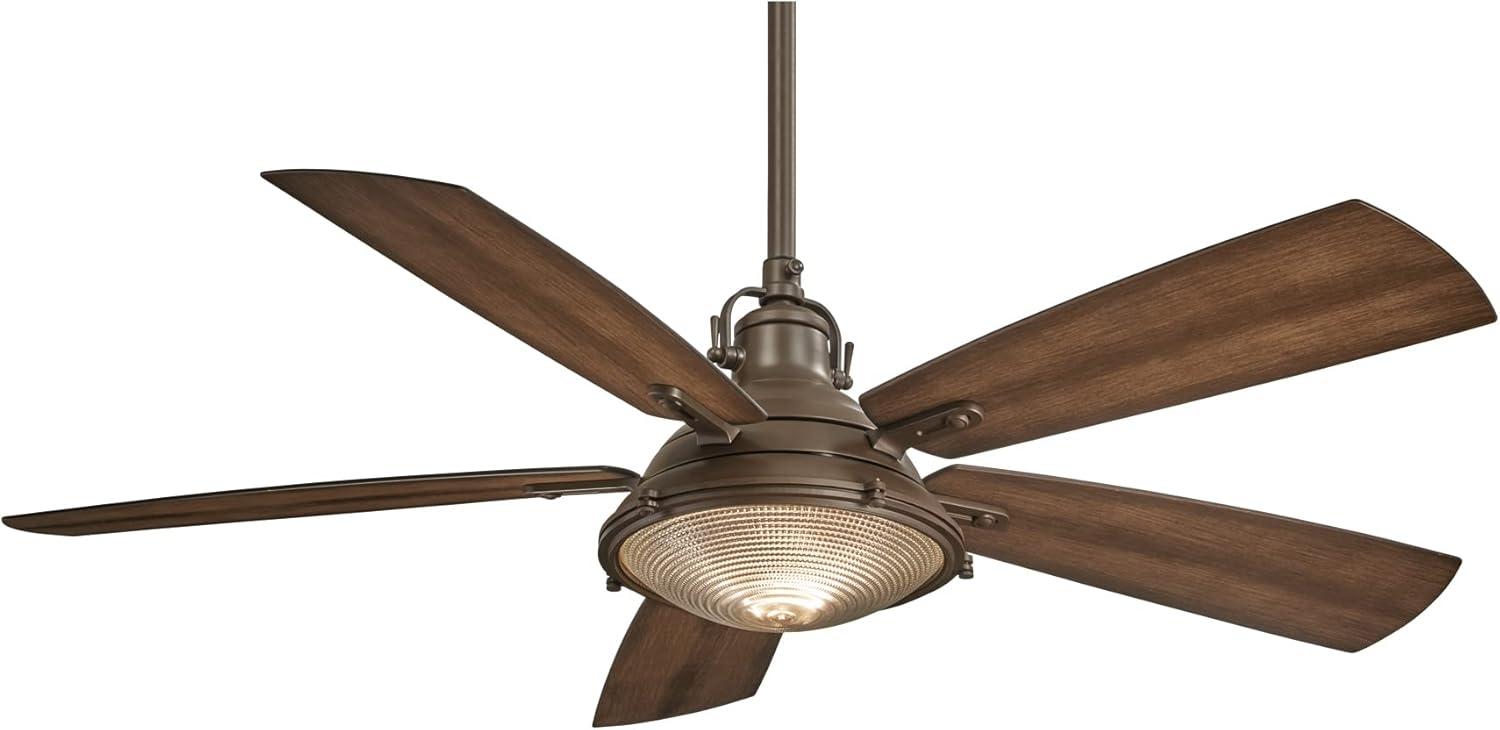 56" Groton 5 - Blade Outdoor LED Standard Ceiling Fan with Wall Control and Light Kit Included