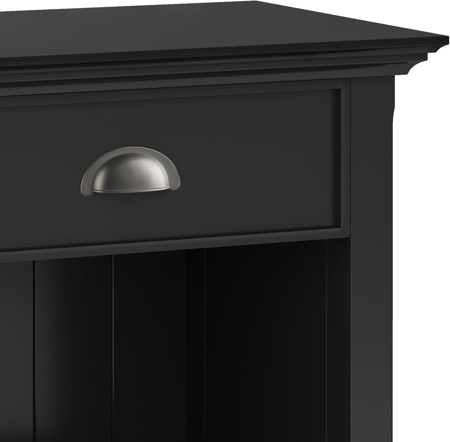 Simpli Home Acadian Solid Wood Bedside Table In Black