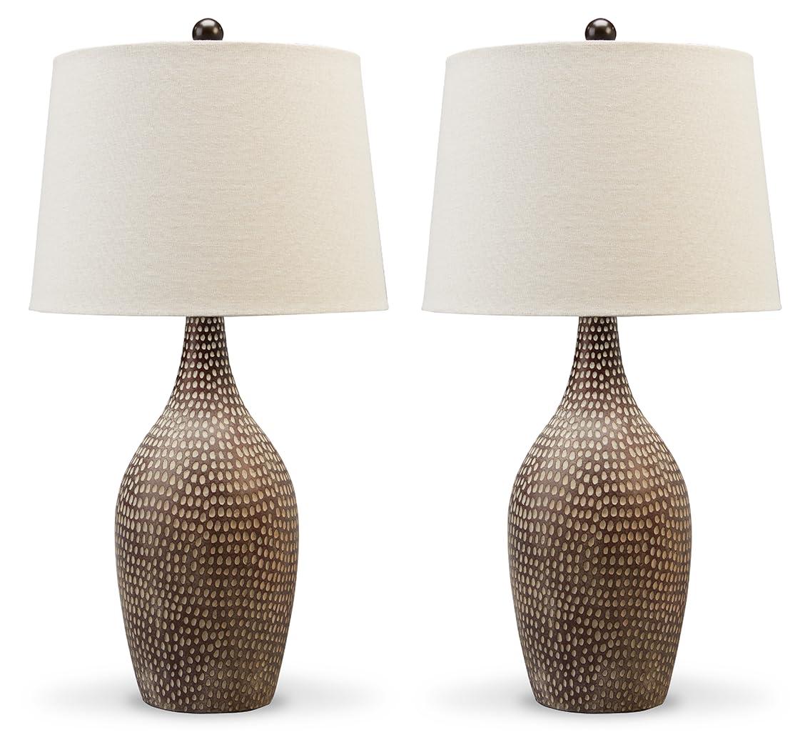 Signature Design by Ashley Laelman Table Lamps: Bohemian Style, 3-Way Lighting, UL Listed