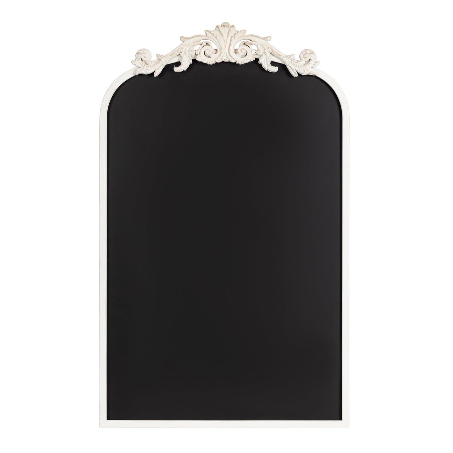 Kate and Laurel Arendahl Decorative Vintage Arch Chalkboard, 19 x 31, White, Framed Arched Ornate Magnetic Chalkboard for Bedroom Organization or Entryway Decor