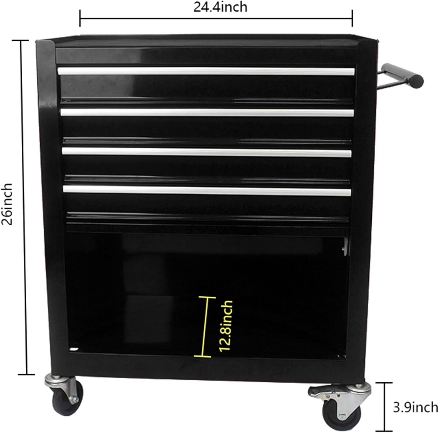 Yesurprise 12.99'' W 5 -Drawer Steel Job Site Storage with Wheels