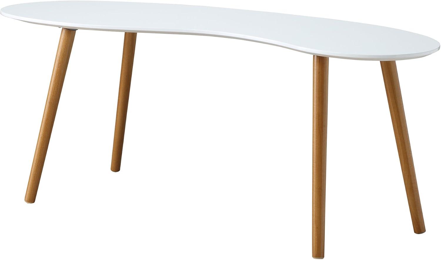 Convenience Concepts Oslo Bean-Shaped Coffee Table in Glossy White Wood Finish