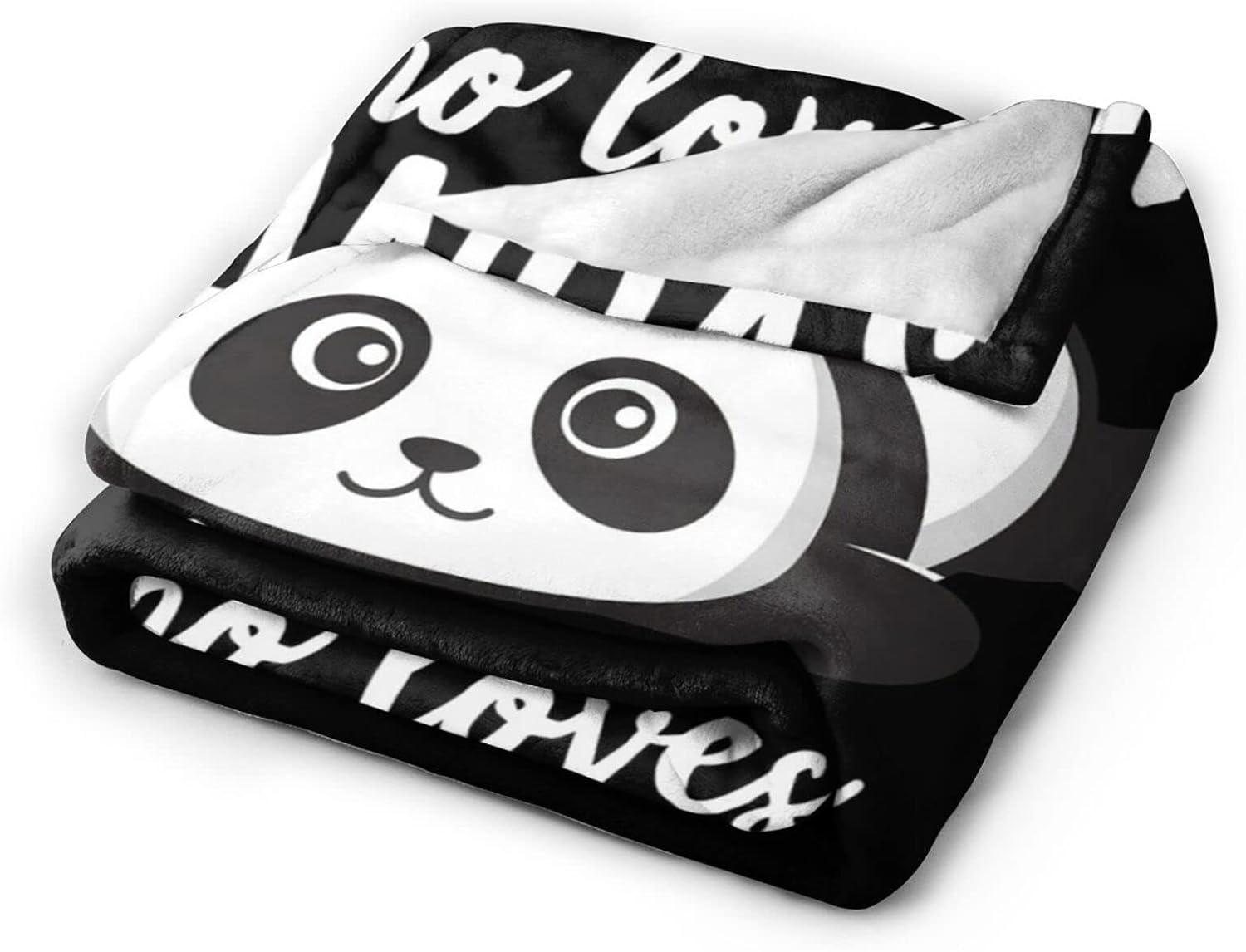 Panda Blanket Cute Panda Plush Throw Blanket Super Soft Cozy Warm Fleece Just A Girl Who Loves Panda Bedding Blanket Gifts for Kids Girls Boys Women 40"X50"