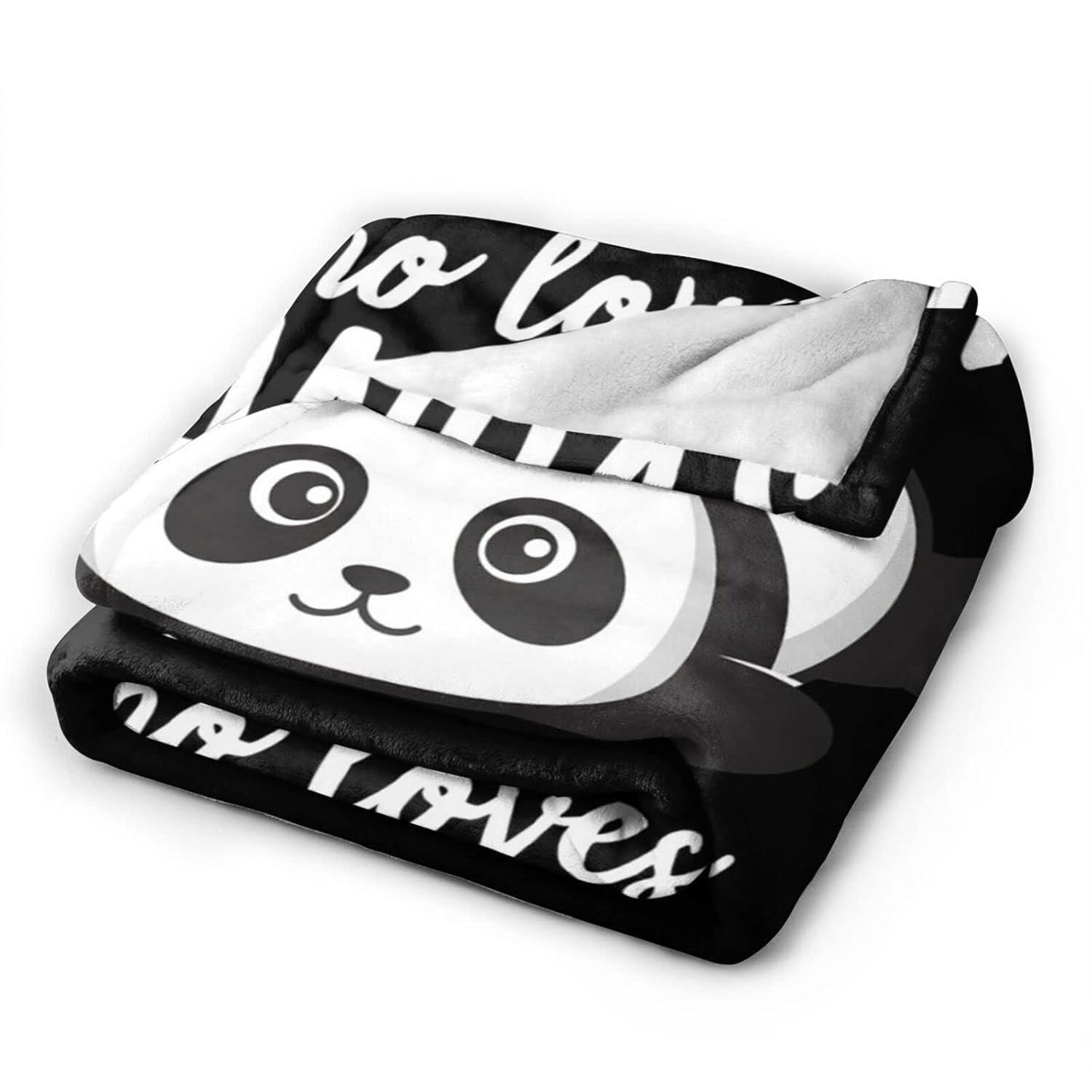 Panda Blanket Cute Panda Plush Throw Blanket Super Soft Cozy Warm Fleece Just A Girl Who Loves Panda Bedding Blanket Gifts for Kids Girls Boys Women 40"X50"