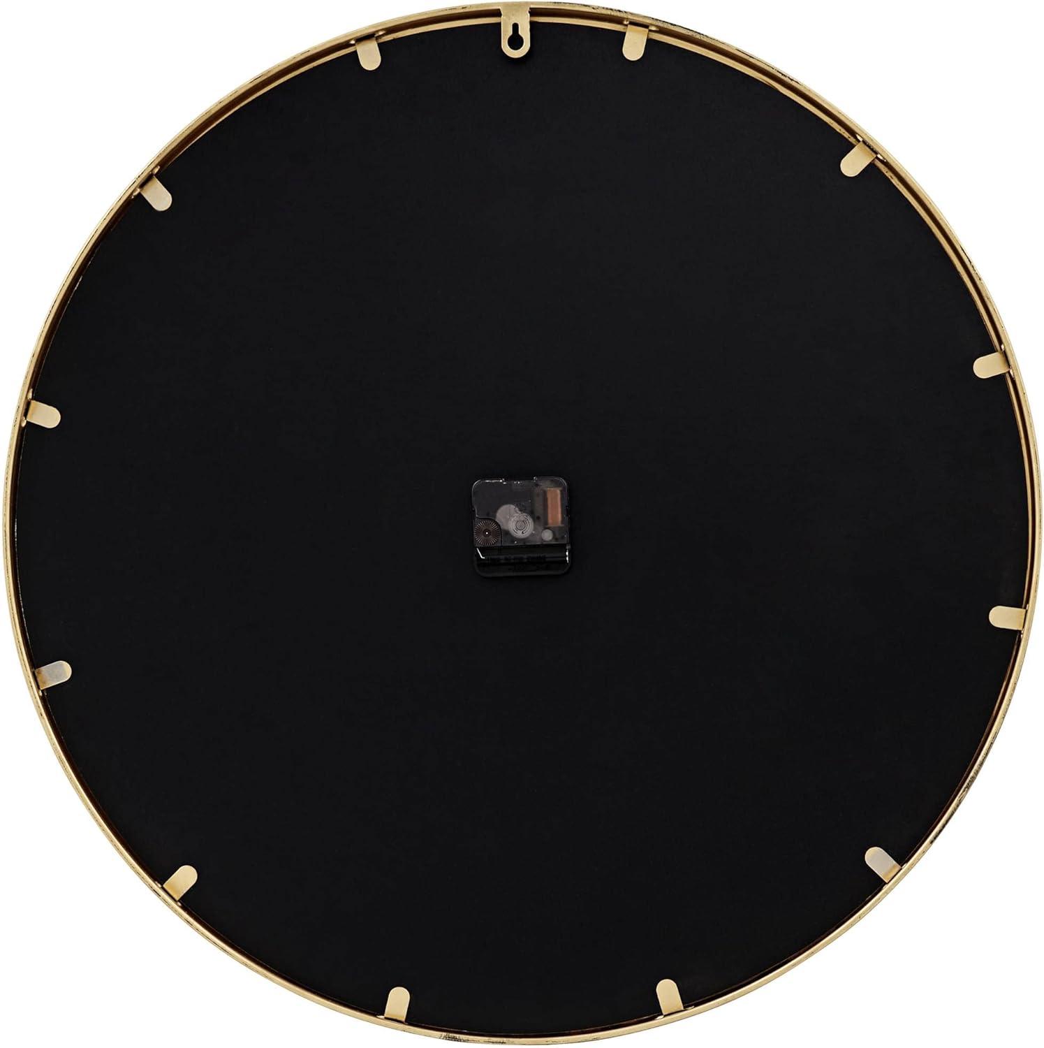 River Parks Studio Canterbury Gold and Glossy Black 23 1/2" Round Wall Clock