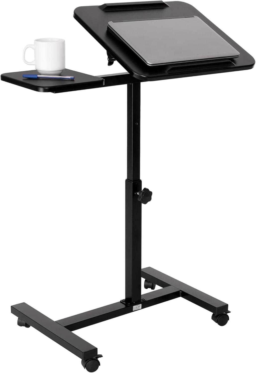 Seville Classics airLIFT Adjustable Height Rolling Tiltable Desk with Mouse Stand