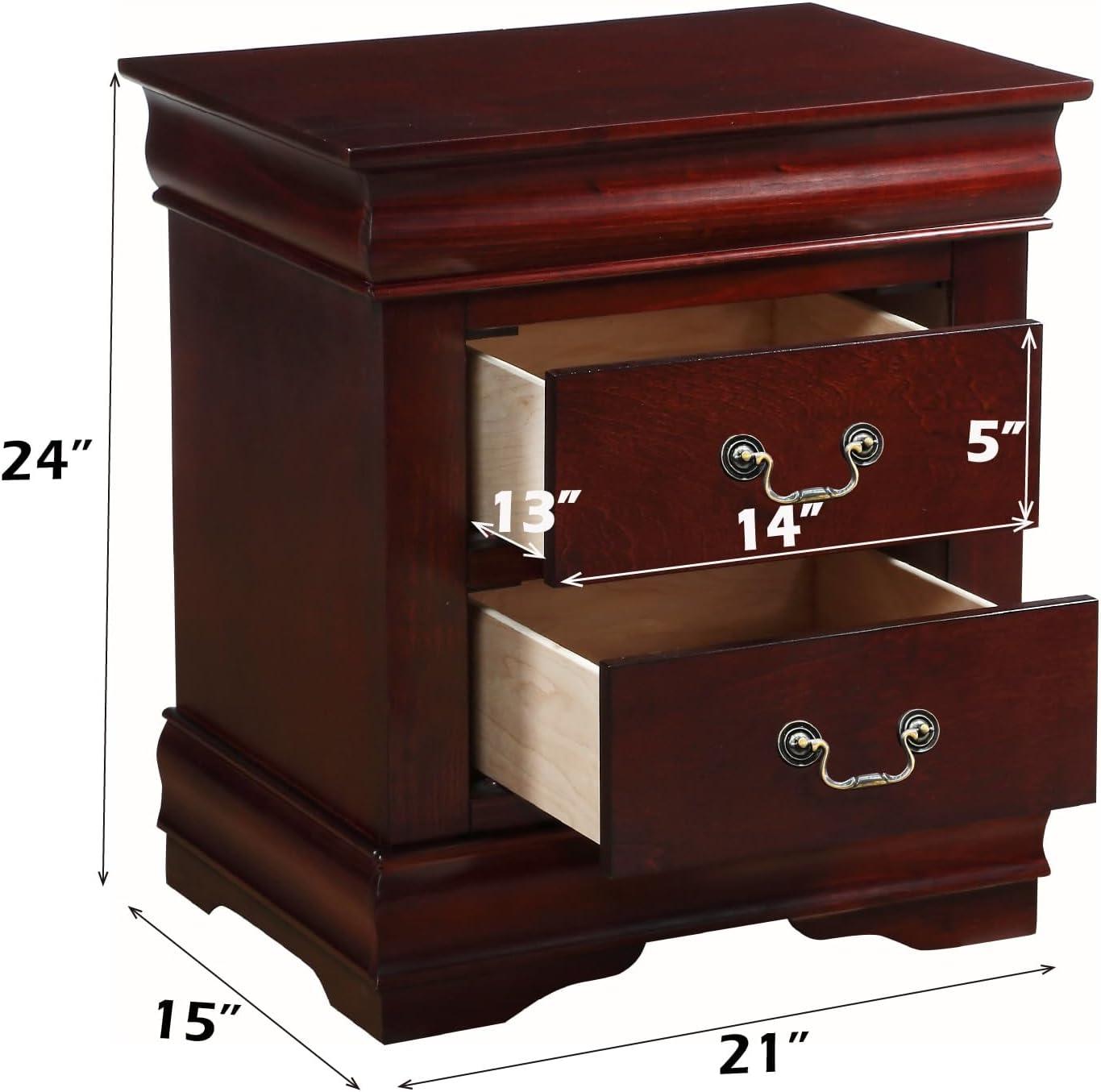 UBesGoo Nightstand in Cherry