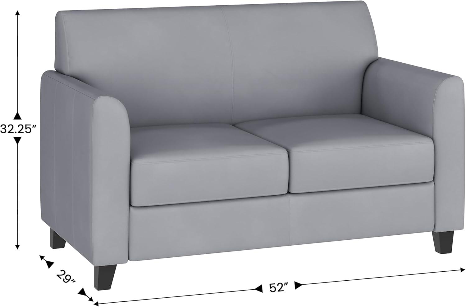 Hercules Junkersfeld 52" Modern LeatherSoft Upholstered Reception Loveseat