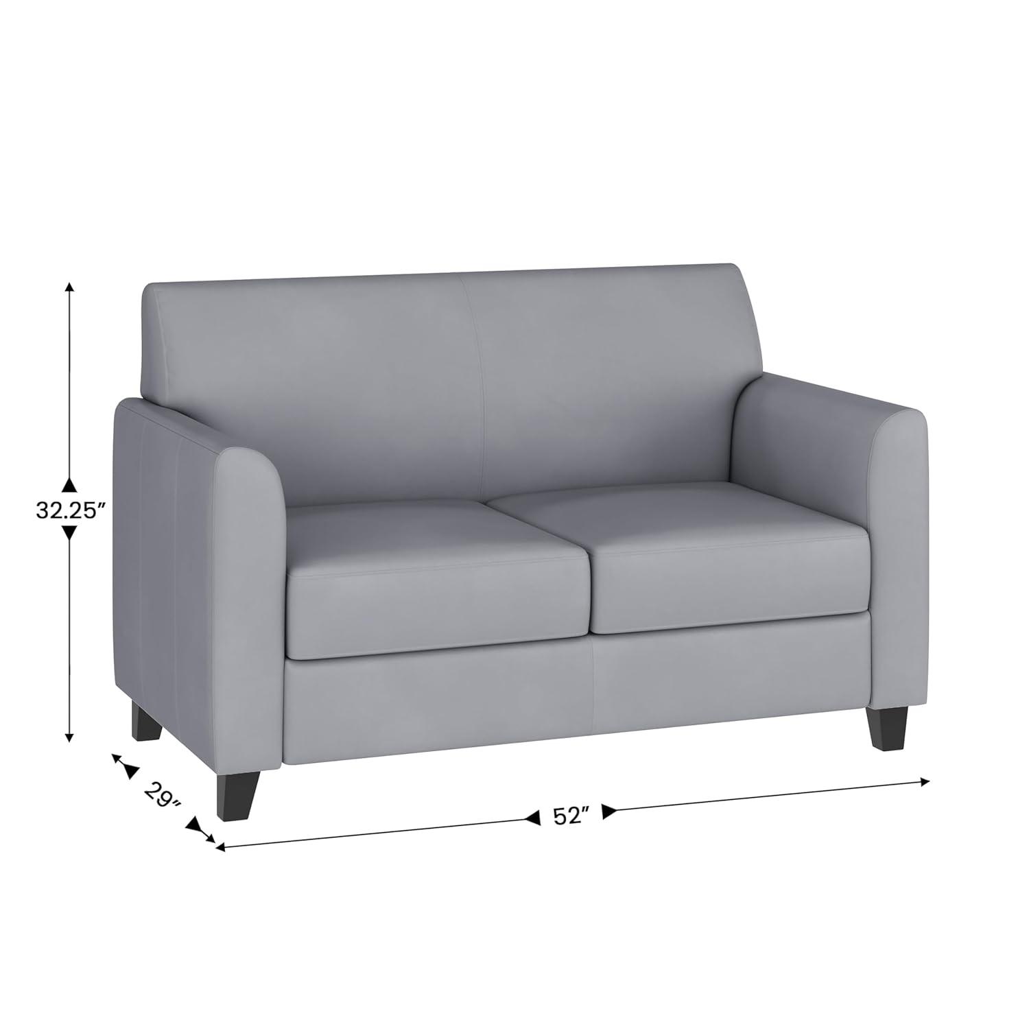 Hercules Junkersfeld 52" Modern LeatherSoft Upholstered Reception Loveseat