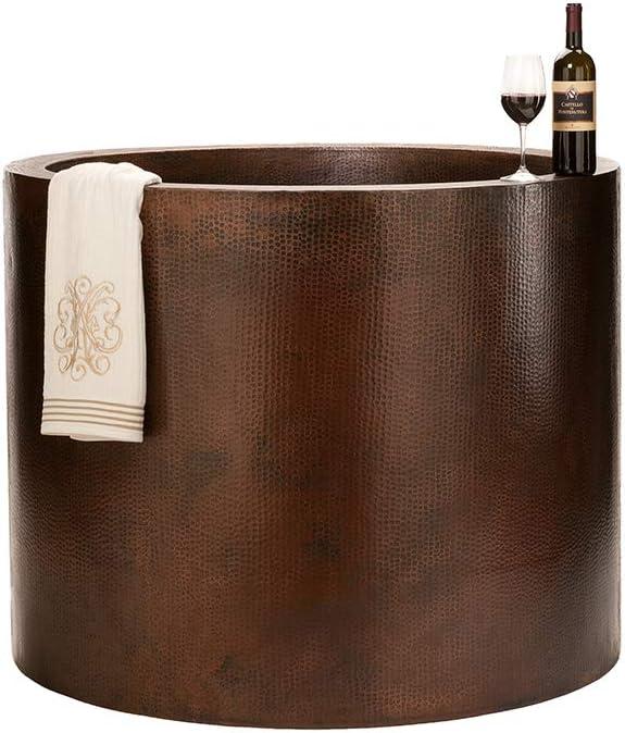 45" Hammered Copper Japanese Style Soaker Bathtub