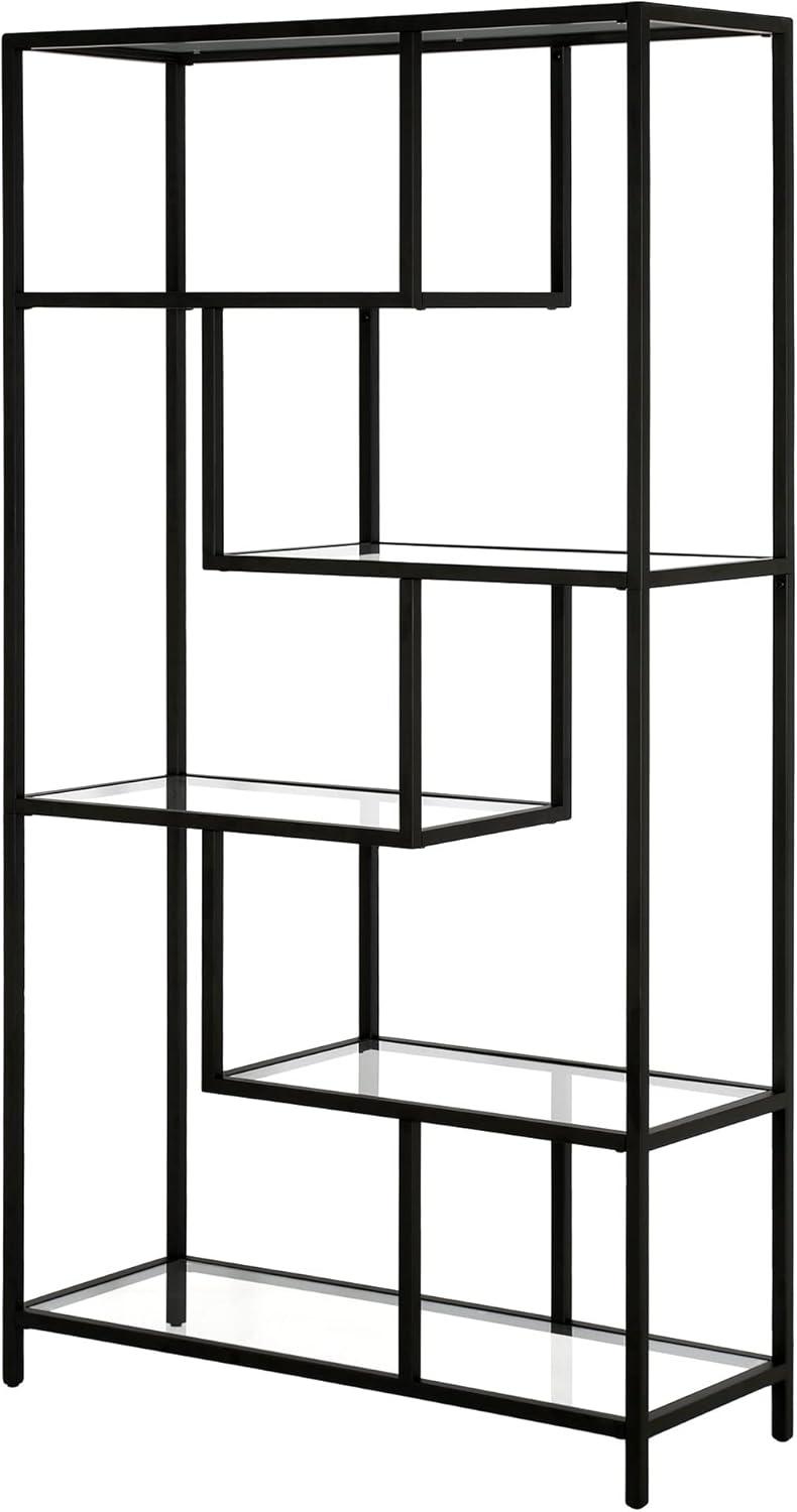 Evelyn&Zoe Isla 68" Tall Rectangular Bookcase, Blackened Bronze