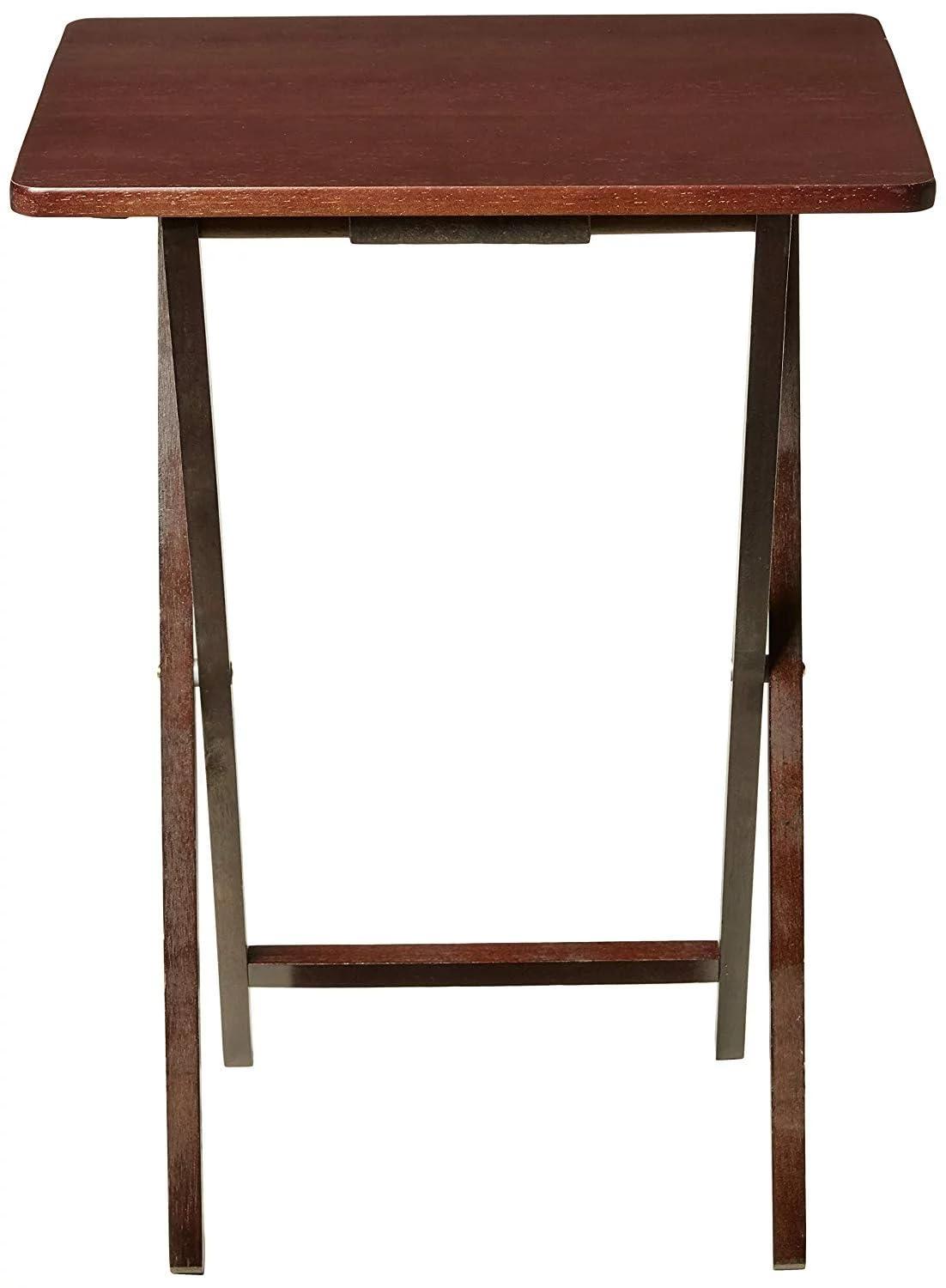 Mainstays Indoor Single Folding TV Tray Table - Walnut L 19 x  W 15 x H 26
