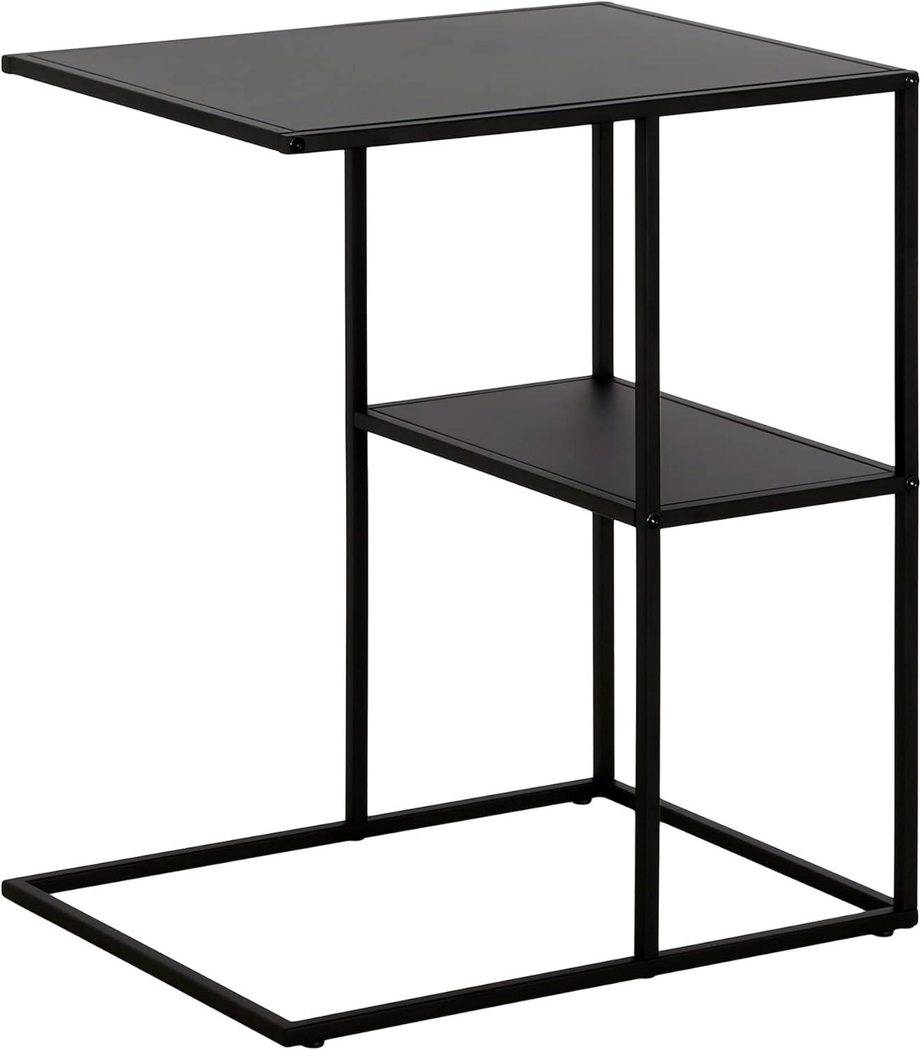 Evelyn&Zoe Winthrop 20" Wide Rectangular Side Table, Blackened Bronze