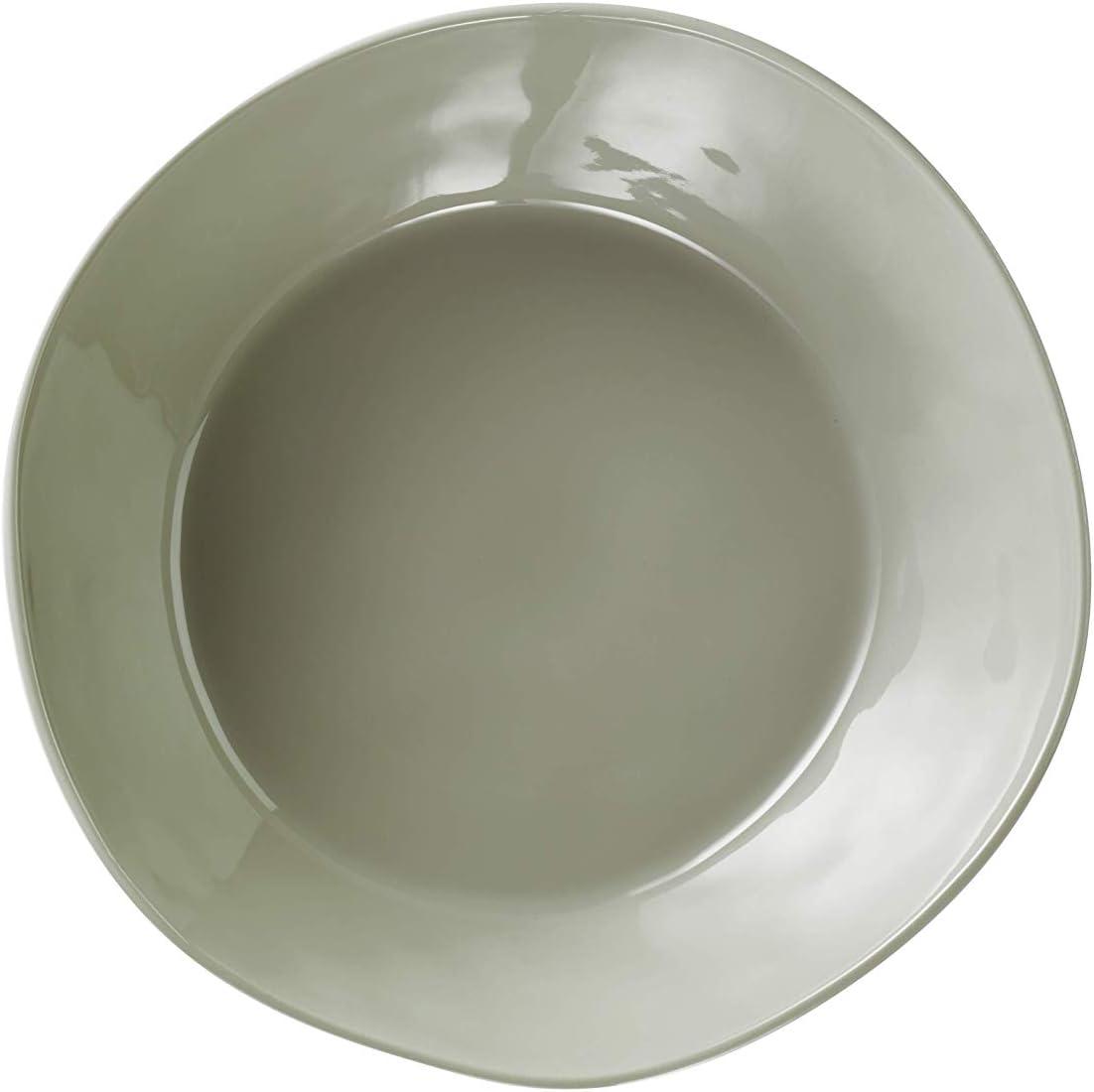 Shadow Gray Round Melamine Serving Bowl, 13-inch