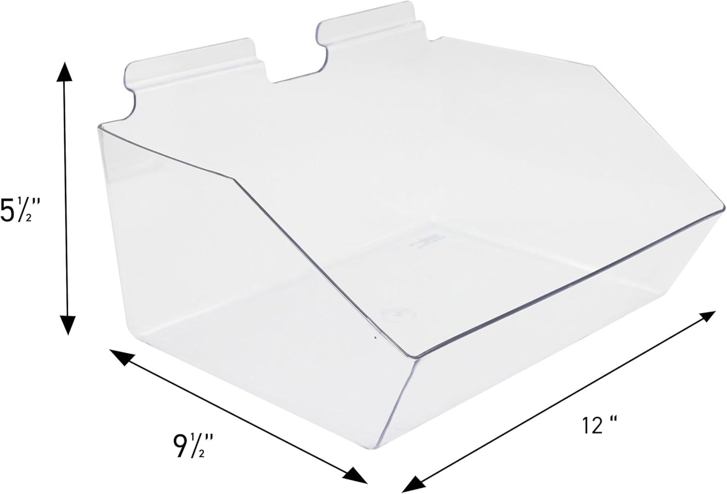 Clear Plastic Slatwall Display Bin Set for Retail Stores