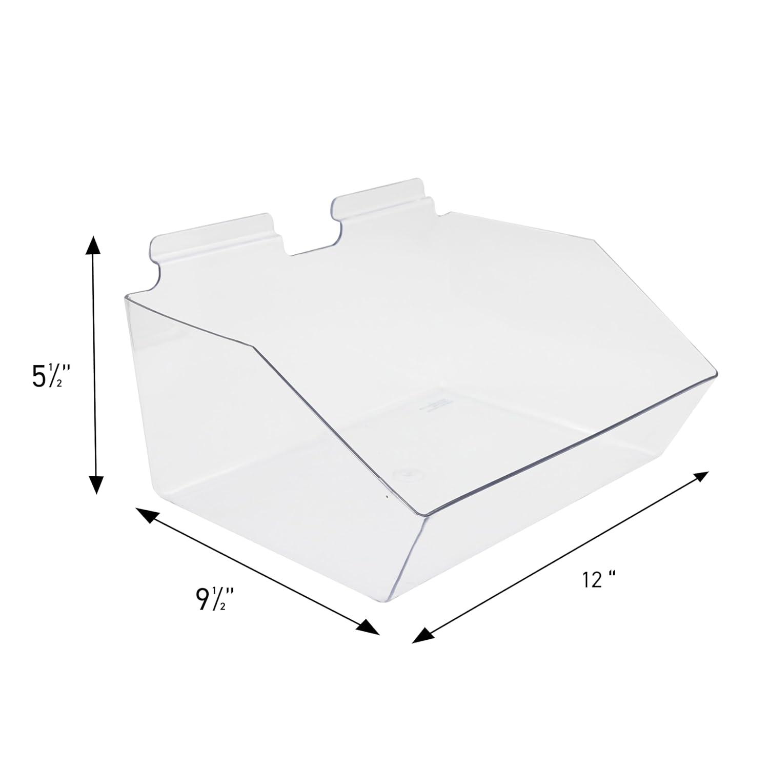Clear Plastic Slatwall Display Bin Set for Retail Stores