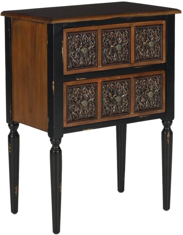 Kenneth 2 Drawer Side Table - Dark Brown - Safavieh.