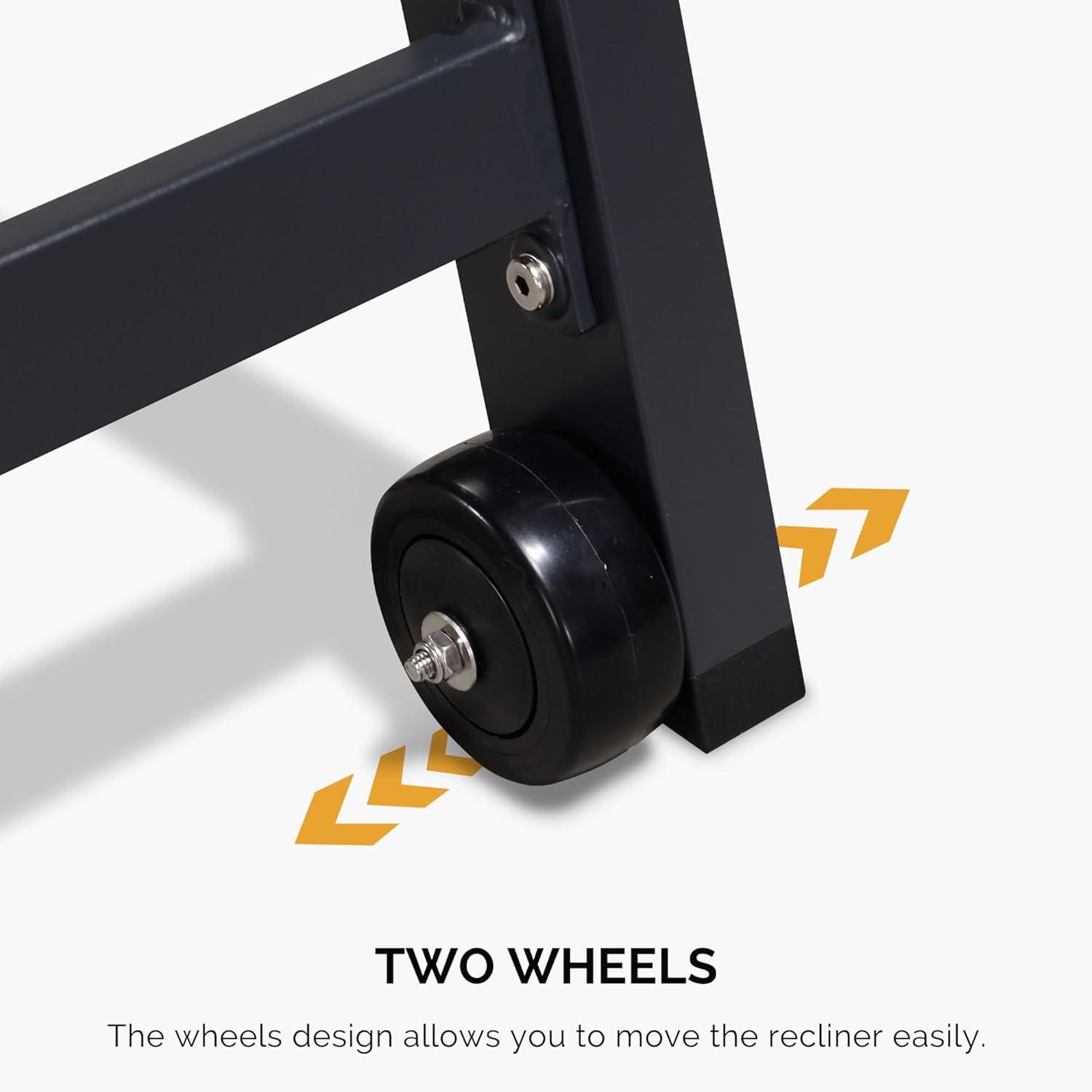 PURPLE LEAF Outdoor Chaise Lounge with Wheels for Outside 2 Pieces Aluminum Patio Lounge Chair with 5 Adjustable Position Recliner for Patio, Beach, Yard, Pool, Side Table Included, Beige