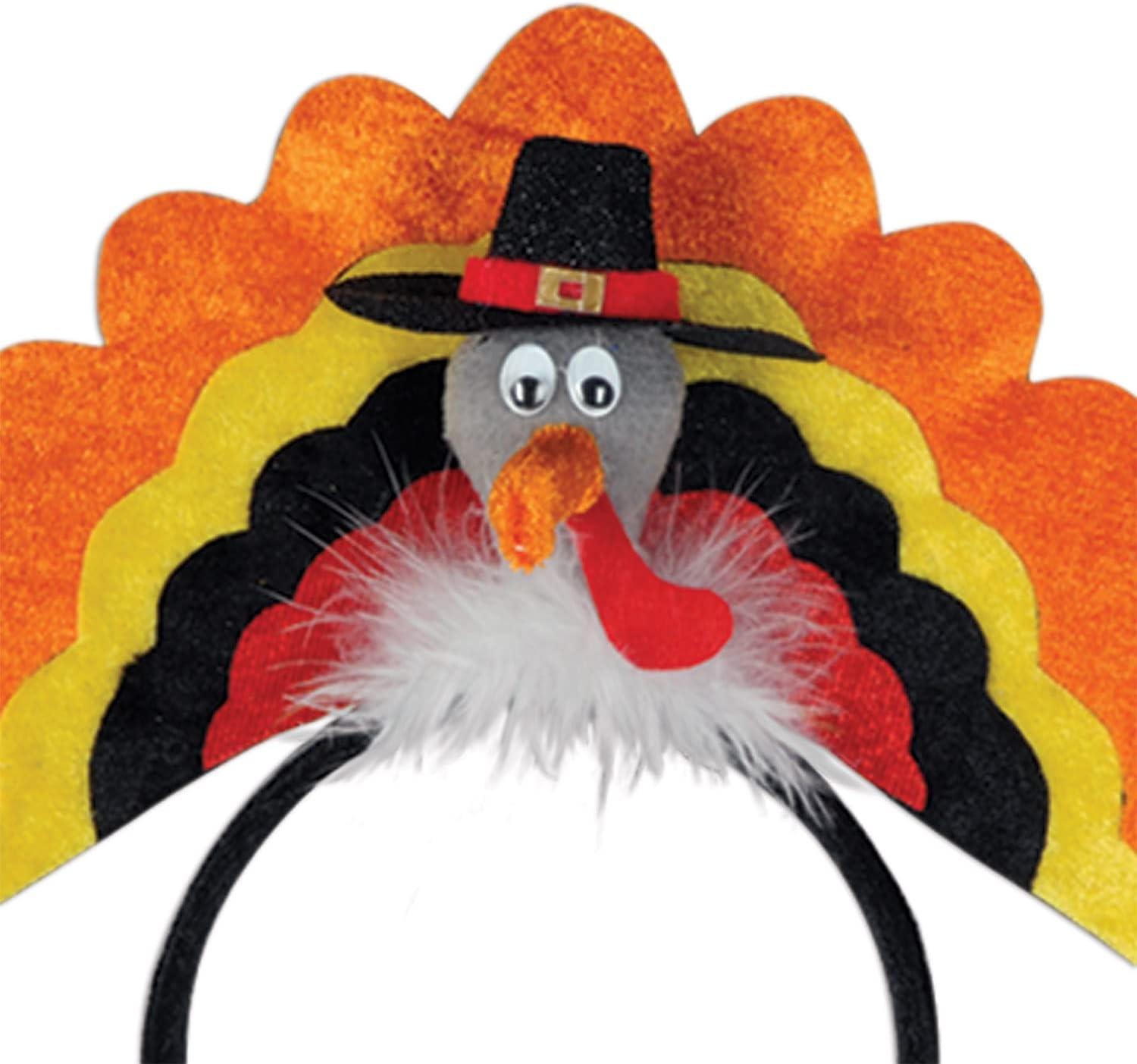 The Holiday Aisle® PMU Thanksgiving Party Costume Accessories Turkey Headband W/marabou (1/pkg) Pkg/1