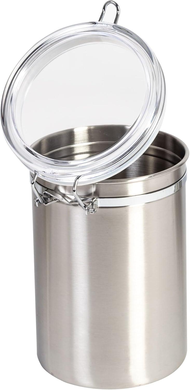 Stainless Steel and Clear Acrylic Food Jar Set with Clip Closure