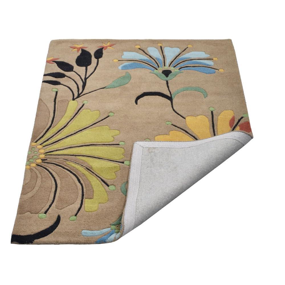 Rugsotic Carpets Hand Tufted Wool Eco-Friendly Area Rugs - 5'x8', Rectangle, Camel, Modern Contemporary Design, High Pile Handmade Anti Skid Rugs for Living Room, Bed Room (K00219)