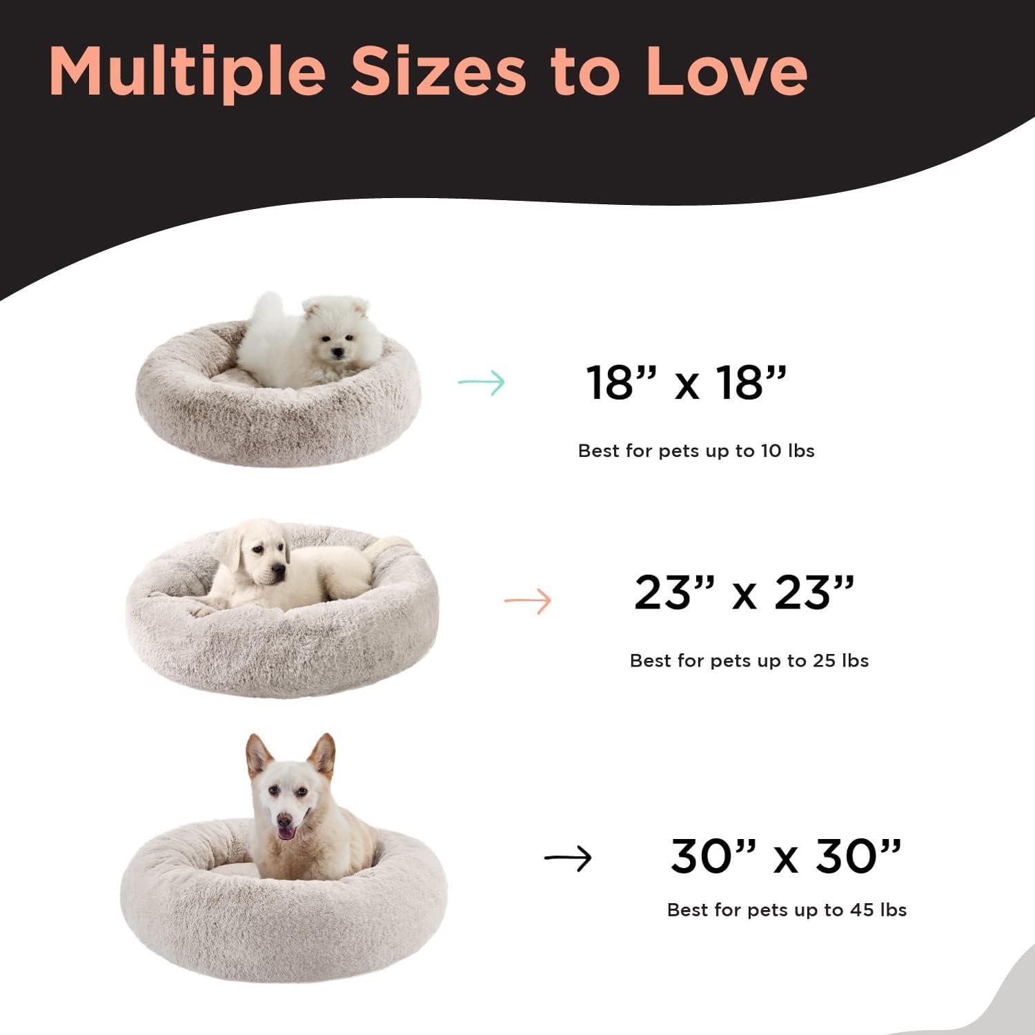 Small Gray Orthopedic Memory Foam Donut Dog Bed