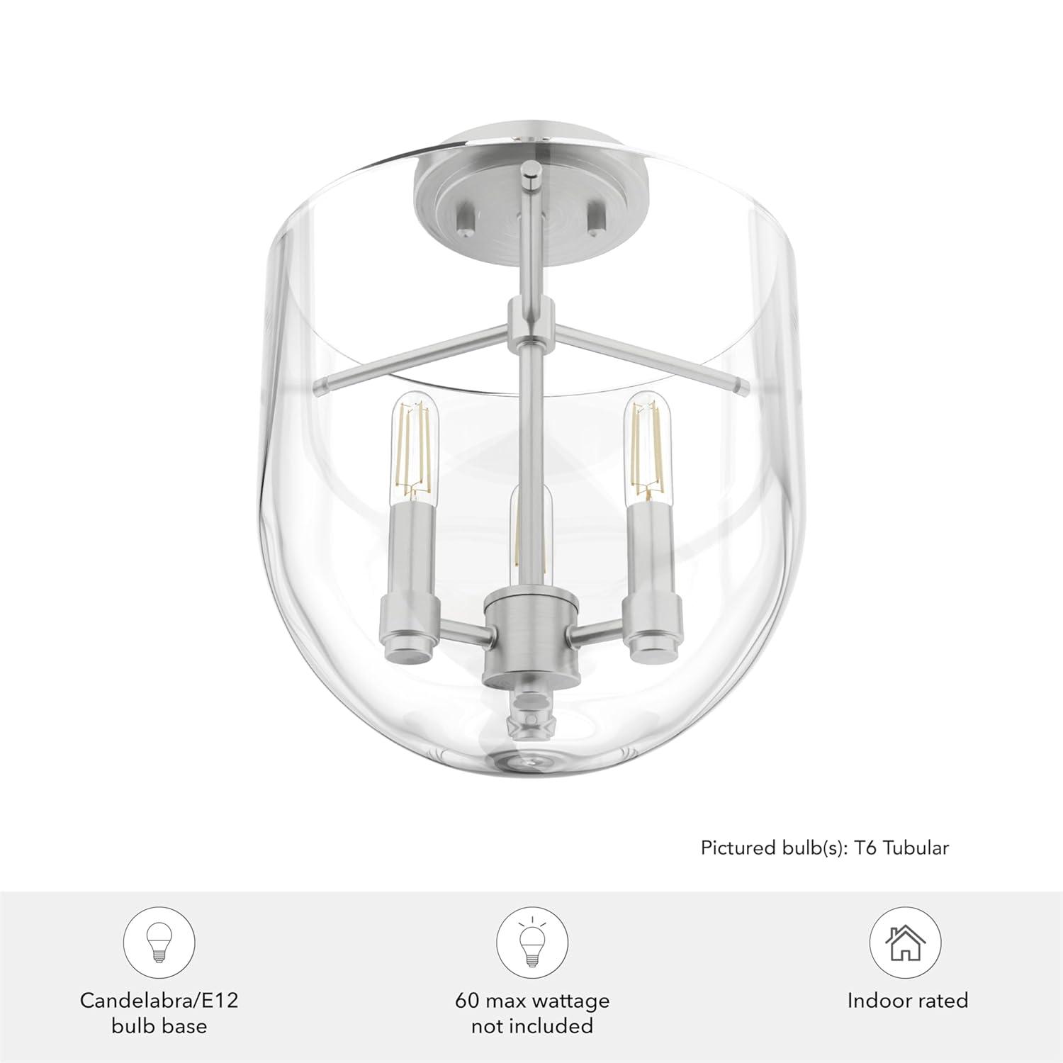 Hunter Fan Hunter Sacha Natural Iron 3 Light Flush Mount Ceiling Light Fixture