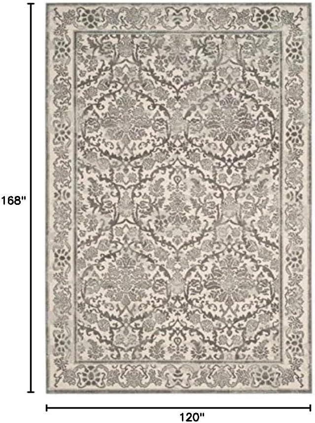 SAFAVIEH Evoke Lorna Traditional Bordered Area Rug, Ivory/Grey, 10' x 14'