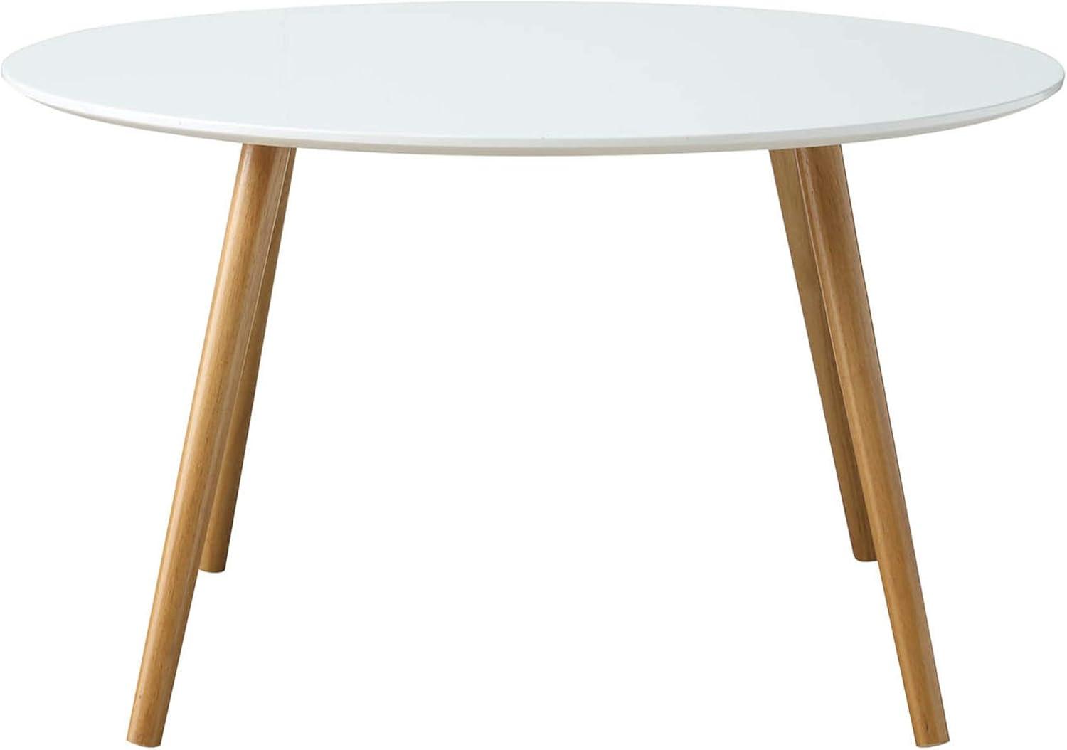 Convenience Concepts Oslo 32" Round Coffee Table in Glossy White Wood Finish