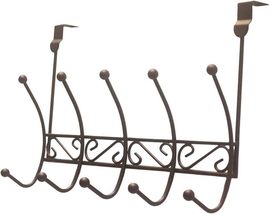 Bronze Heavy Duty Over-the-Door 6 Hook Rack