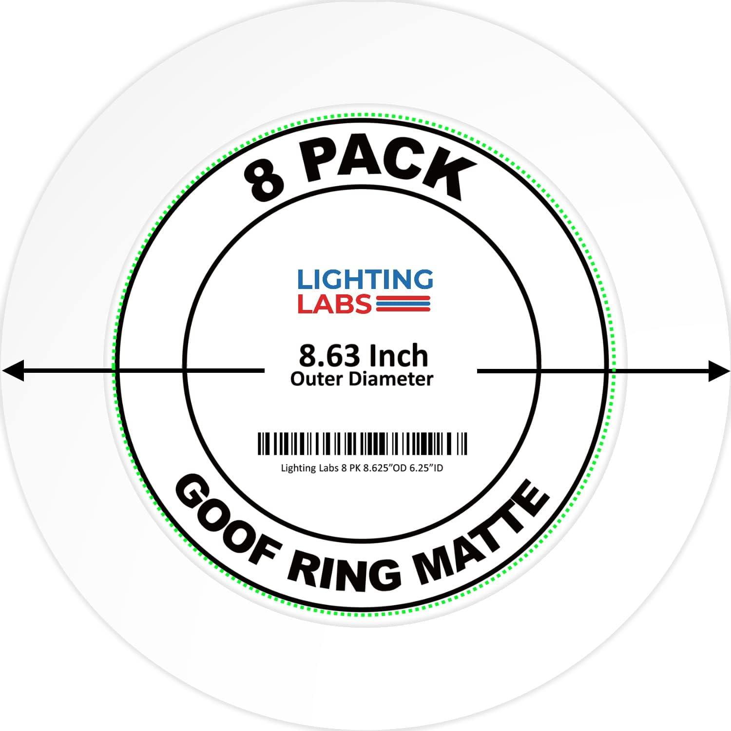 8 Pack Matte White Circular Goof Trim Rings for Recessed Lighting