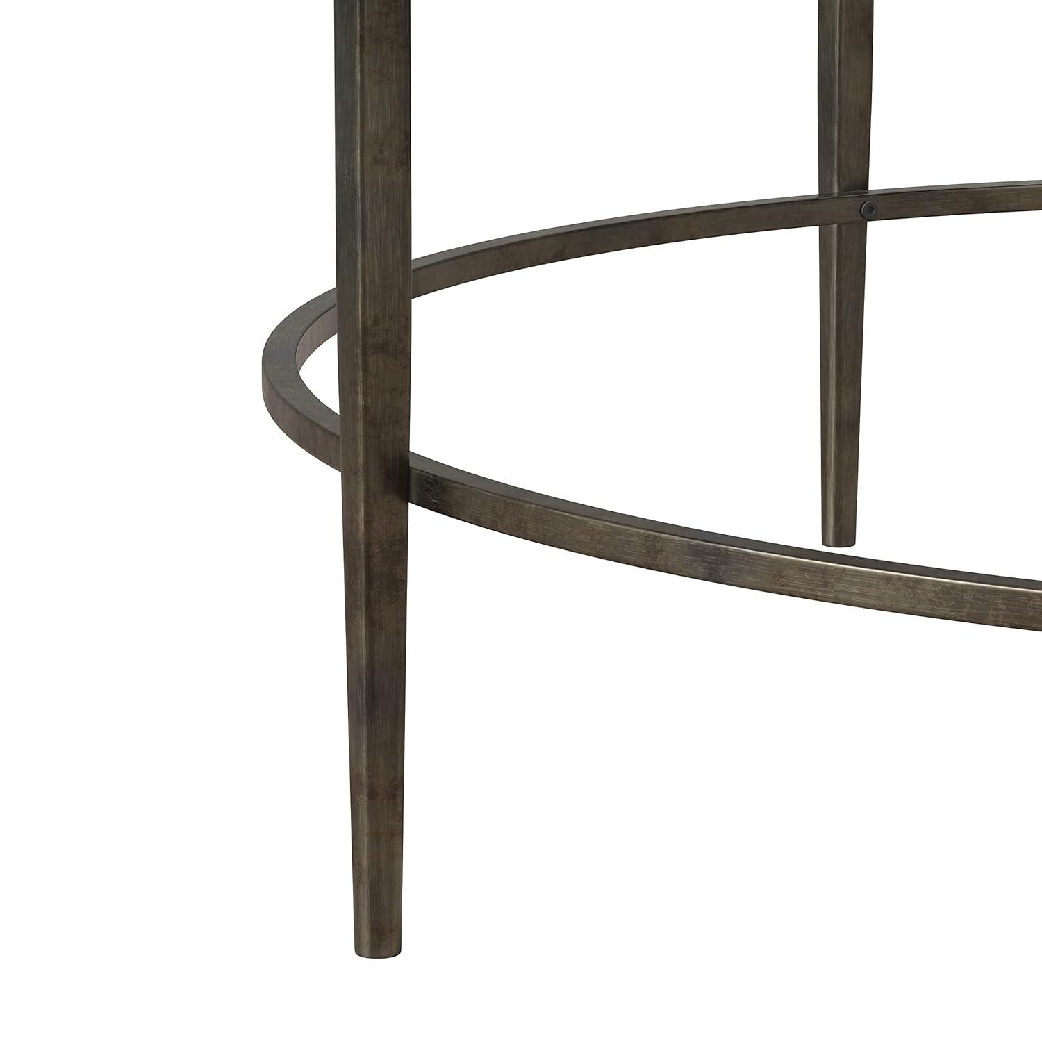 Hillsdale Furniture Marsala Glass-Top Metal Coffee Table, Gray with Brown Rub