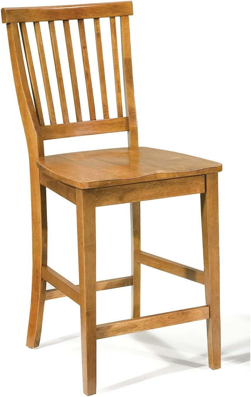 Arts and Crafts Counter Height Barstool Hardwood/Cottage Oak - Home Styles: Kitchen Island High Back Chair