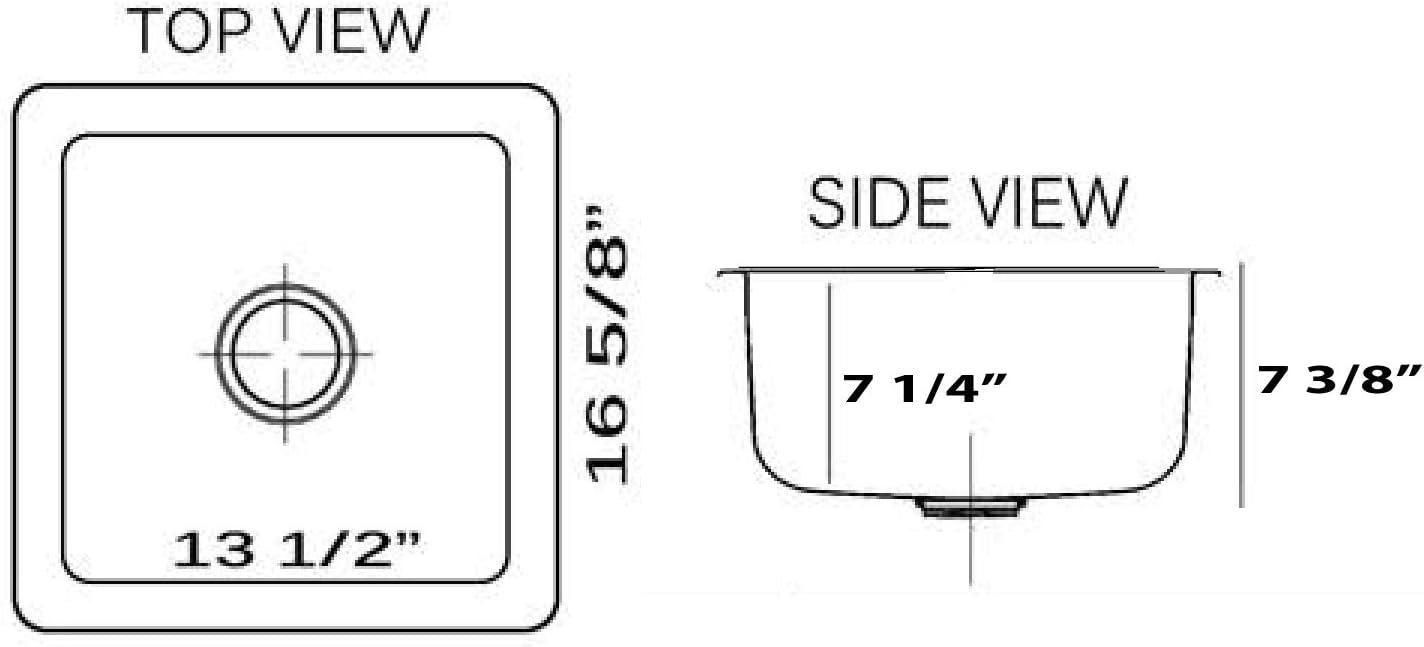 Brightwork 17" x 17" Hand-Hammered Dual Mount Kitchen/Bar Sink