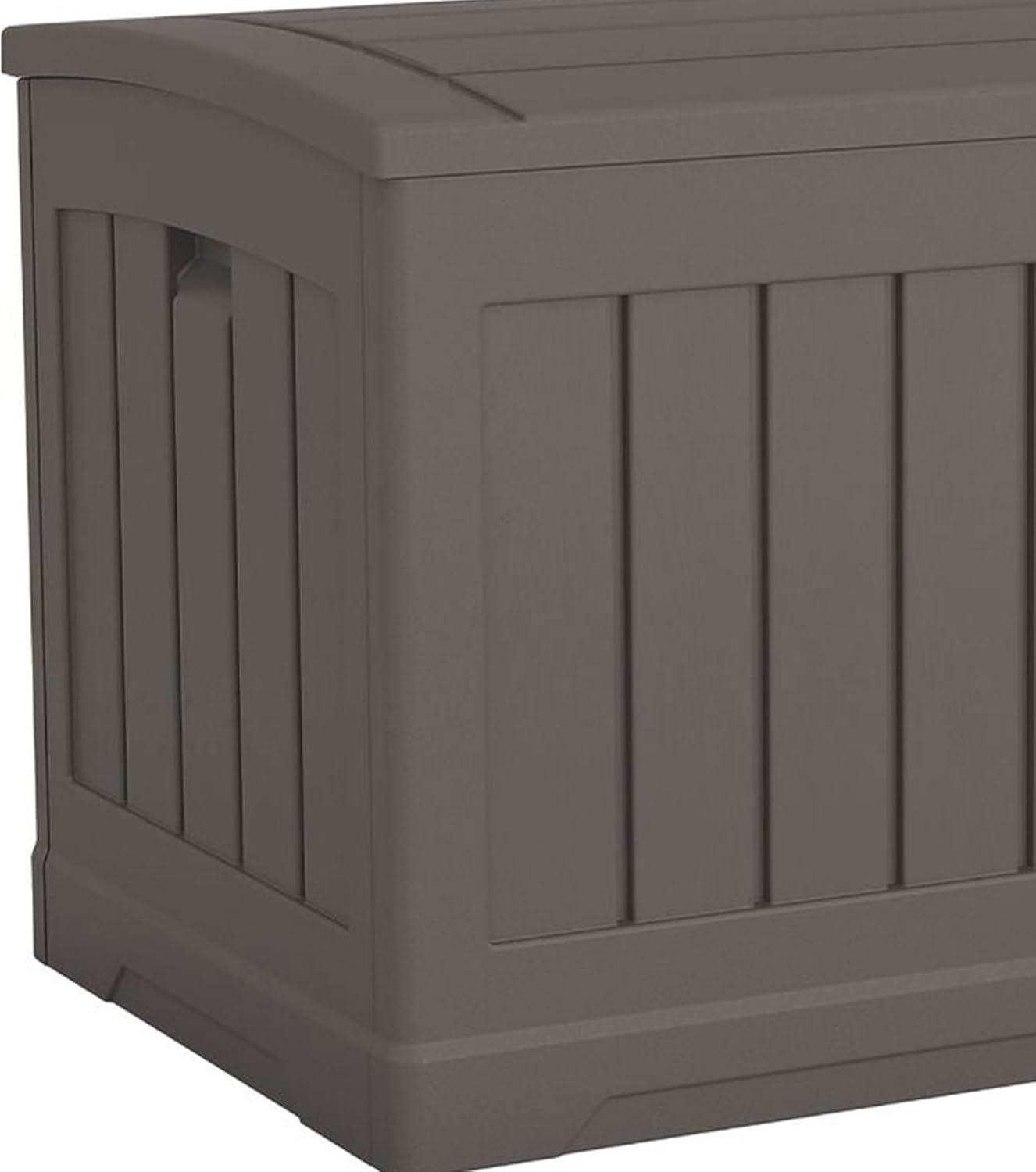 Suncast Suncast 50 Gallon Plastic Deck Box with Molded Lockable Feature for Home, Gray